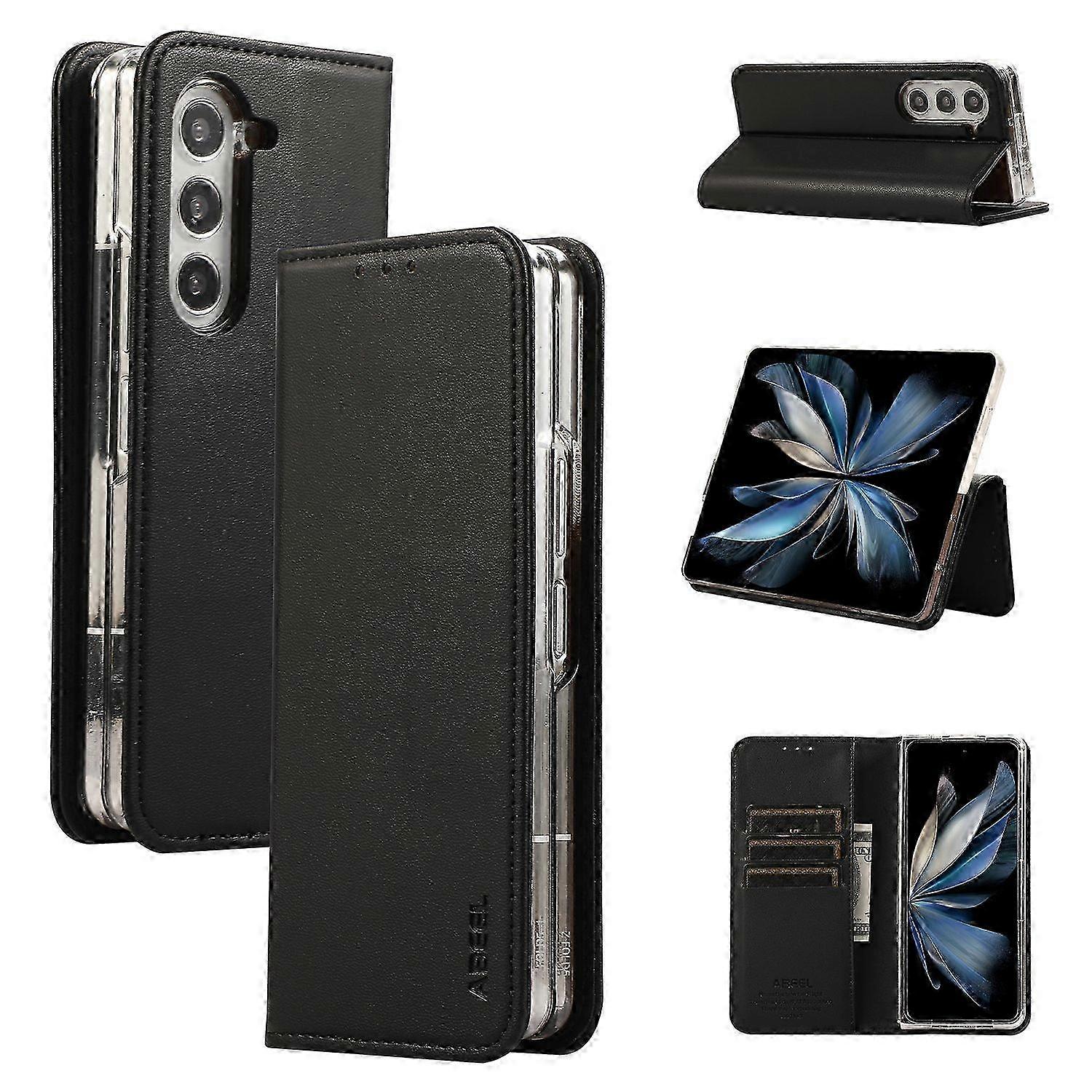 Stand Case RFID Blocking Leather Phone Cover for Compatible with Certain Brand 5G Devices