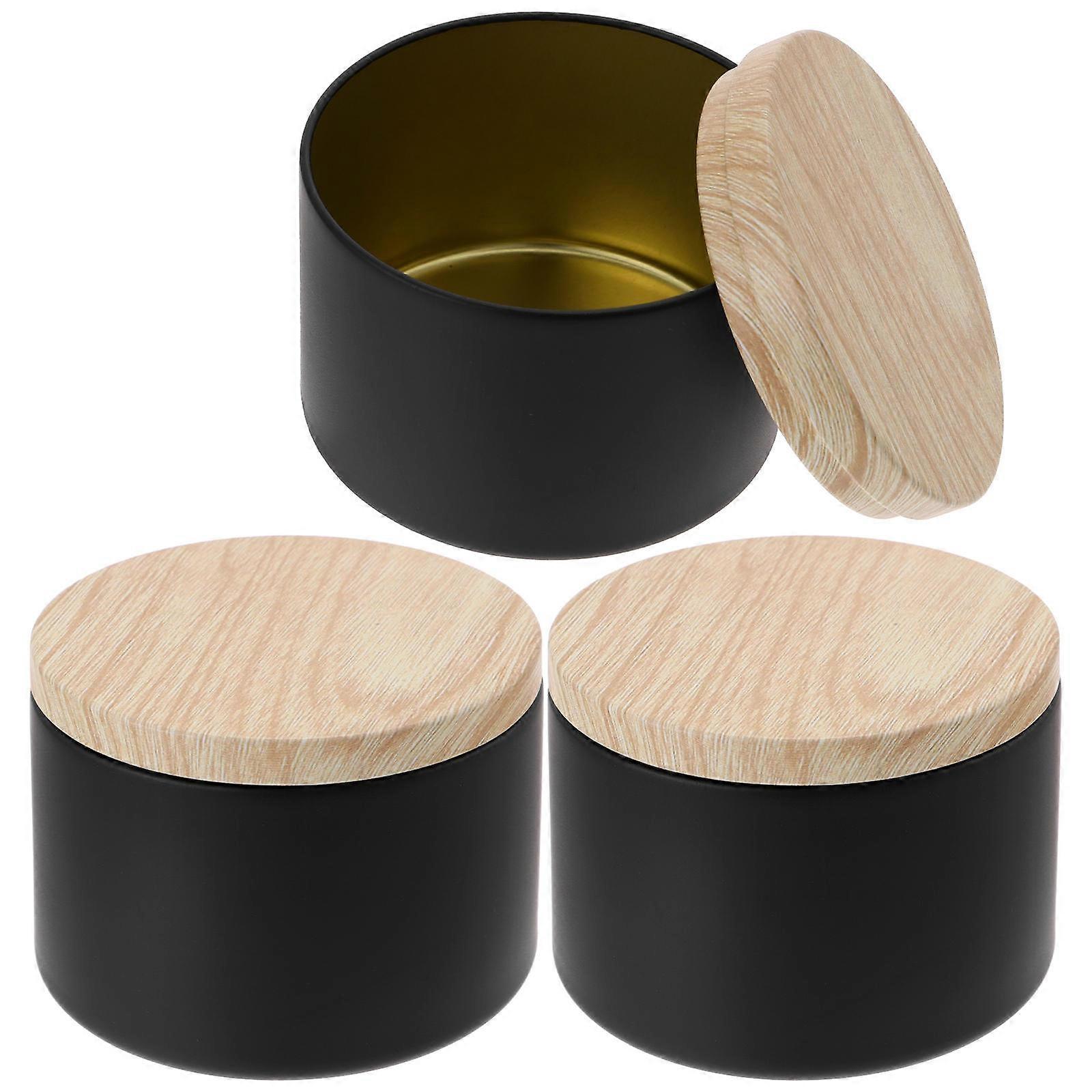 3pcs Iron Candle Storage Containers with Lids – Durable Tins for DIY Candle Making and Travel Storage