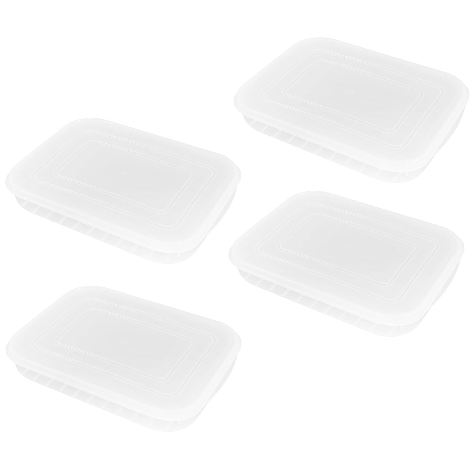Bacon Keeper Stackable Food Container for Storage 4Pcs Transparent Boxes