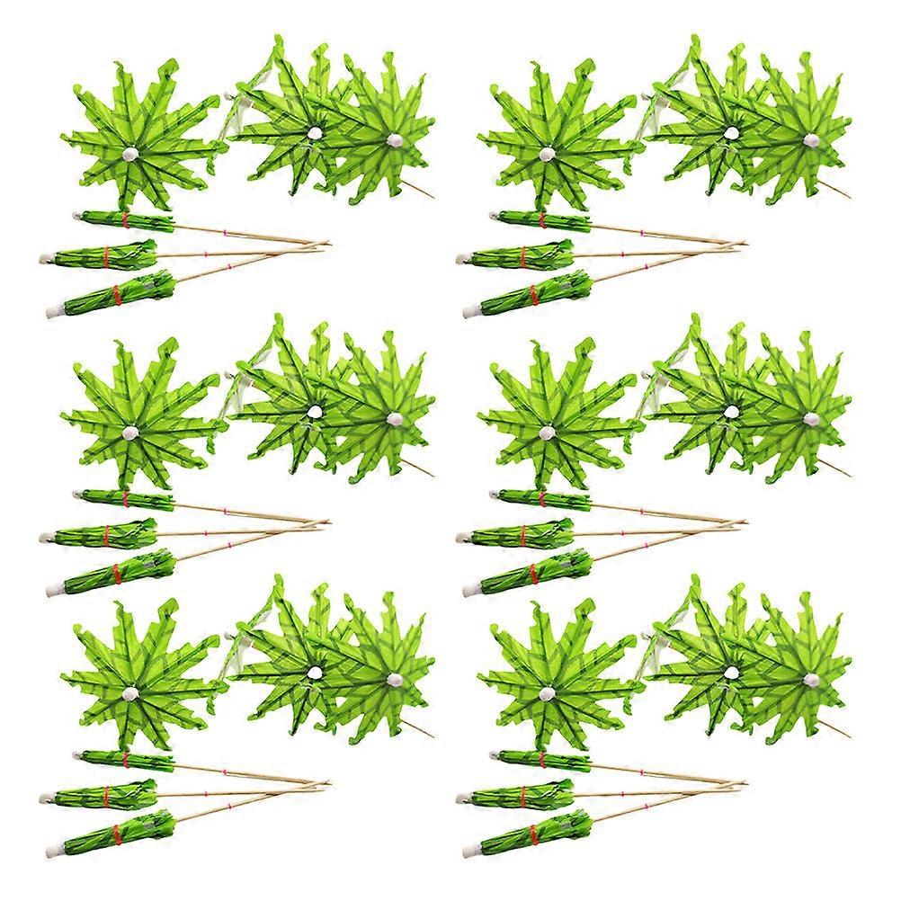 Cocktail Picks Coconut Palm Tree Shape Green 15x9cm Decoration 50Pcs