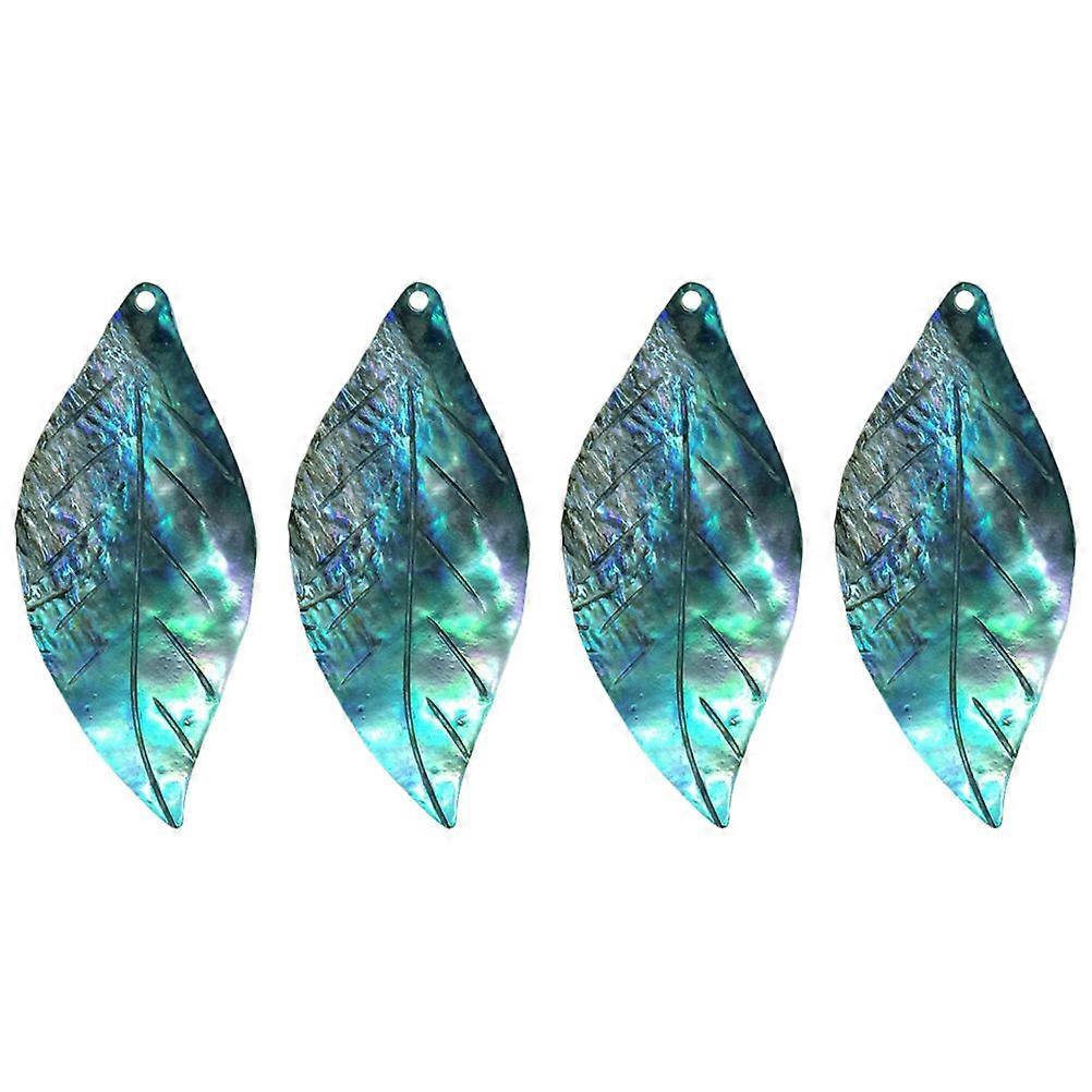 Leaf Pendant for Decor Multi Color Synthetic Shell Handmade Craft Supplies 4 Pieces