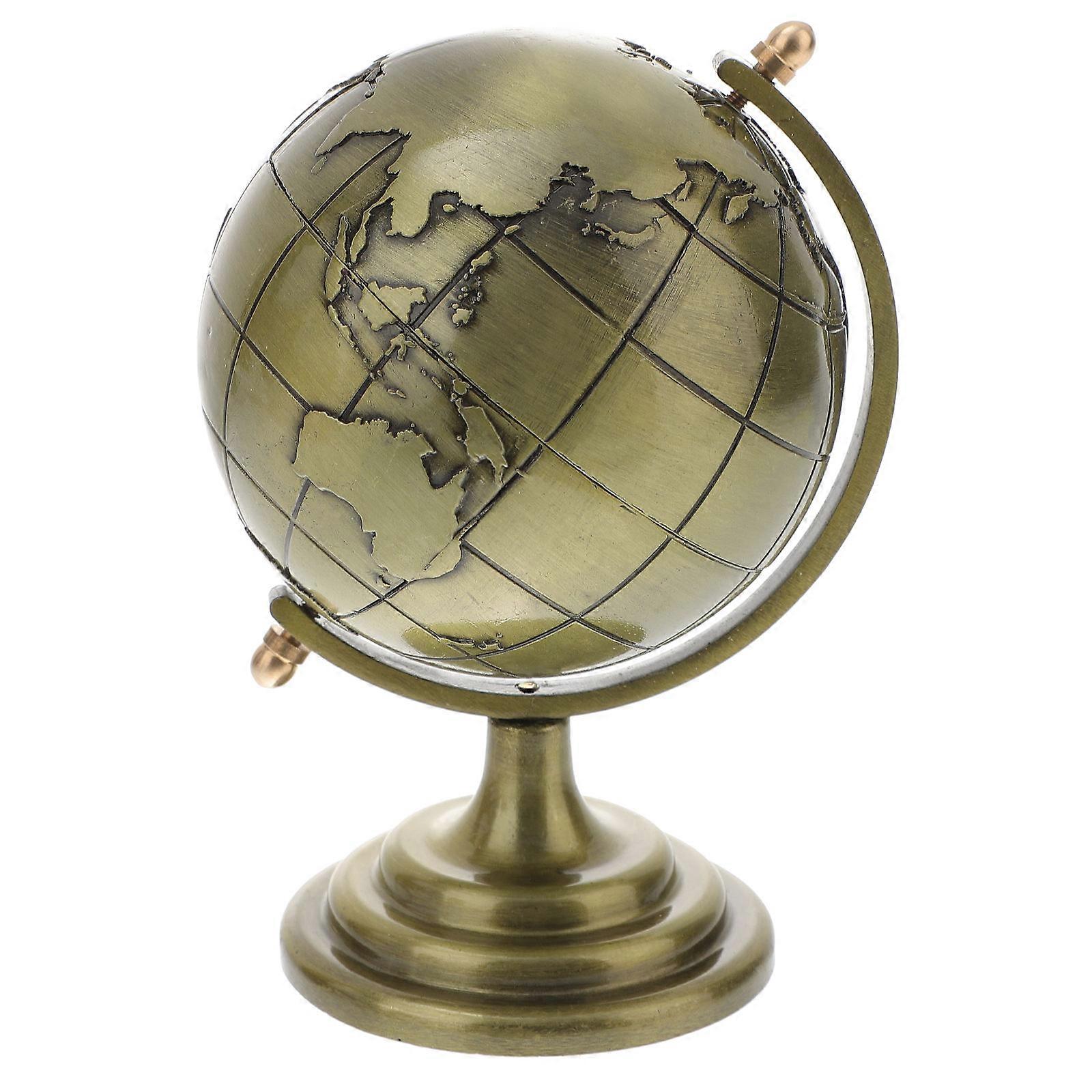 Iron Rotation Globe Decor Educational Adornment For Homeowner Friend 1Pack
