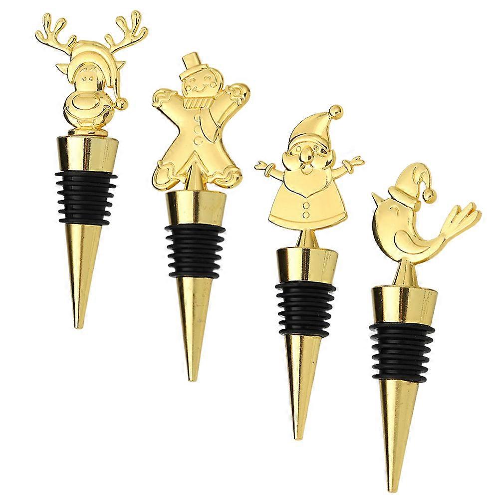 Christmas Stoppers 4pcs Decorative Xmas Plugs for , Beer, Soda Reusable Sealing Solution for Parties, Weddings, Home Use