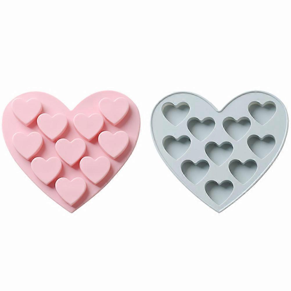 DIY Heart Shaped Silicone Molds For Professional Cake Shop Pink 15.70X14.90X1.50CM Chocolate Making 2Pcs