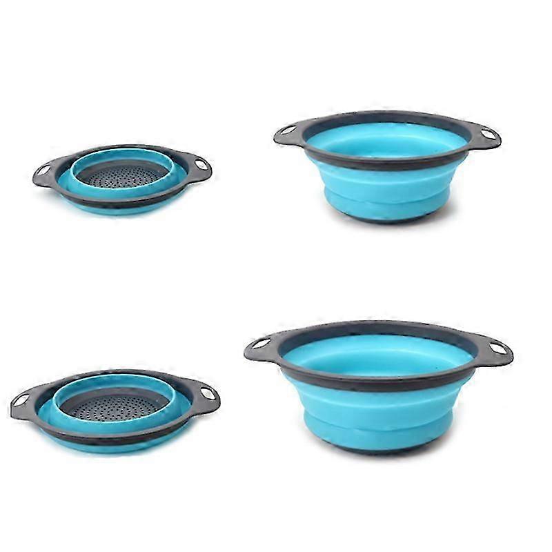 2-Piece Collapsible Filter Set Includes 2 Space-Saving Collapsible Filters Blue Large, Small
