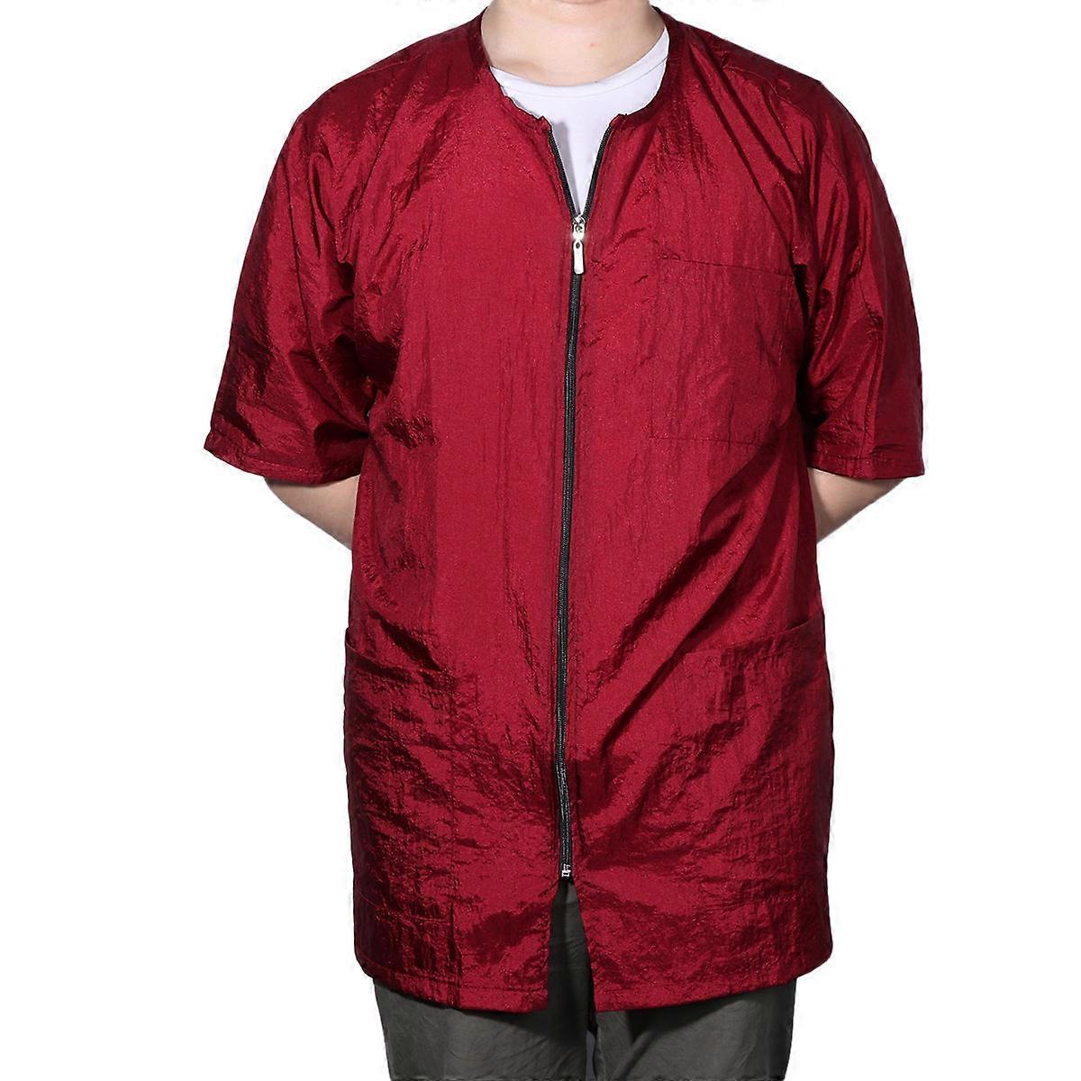 Hairstylist Apron Salon Zipper Tops Red 80cm X 56cm Keeps Clothes Clean For Professional and Kitchen Cooking 1Set