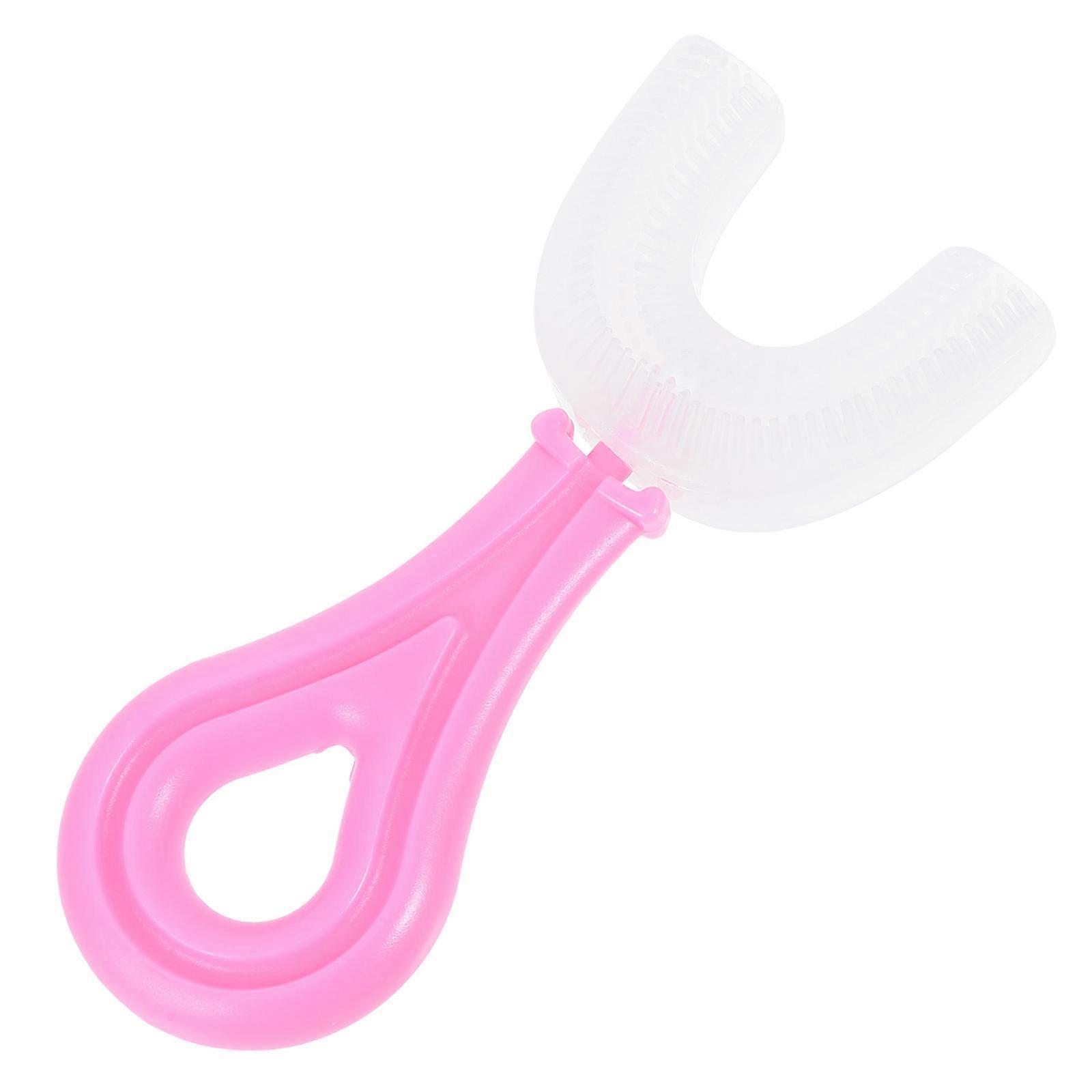 Pink U-Shape Toothbrush 11X38cm Ergonomic Design Oral Hygiene 1Pack