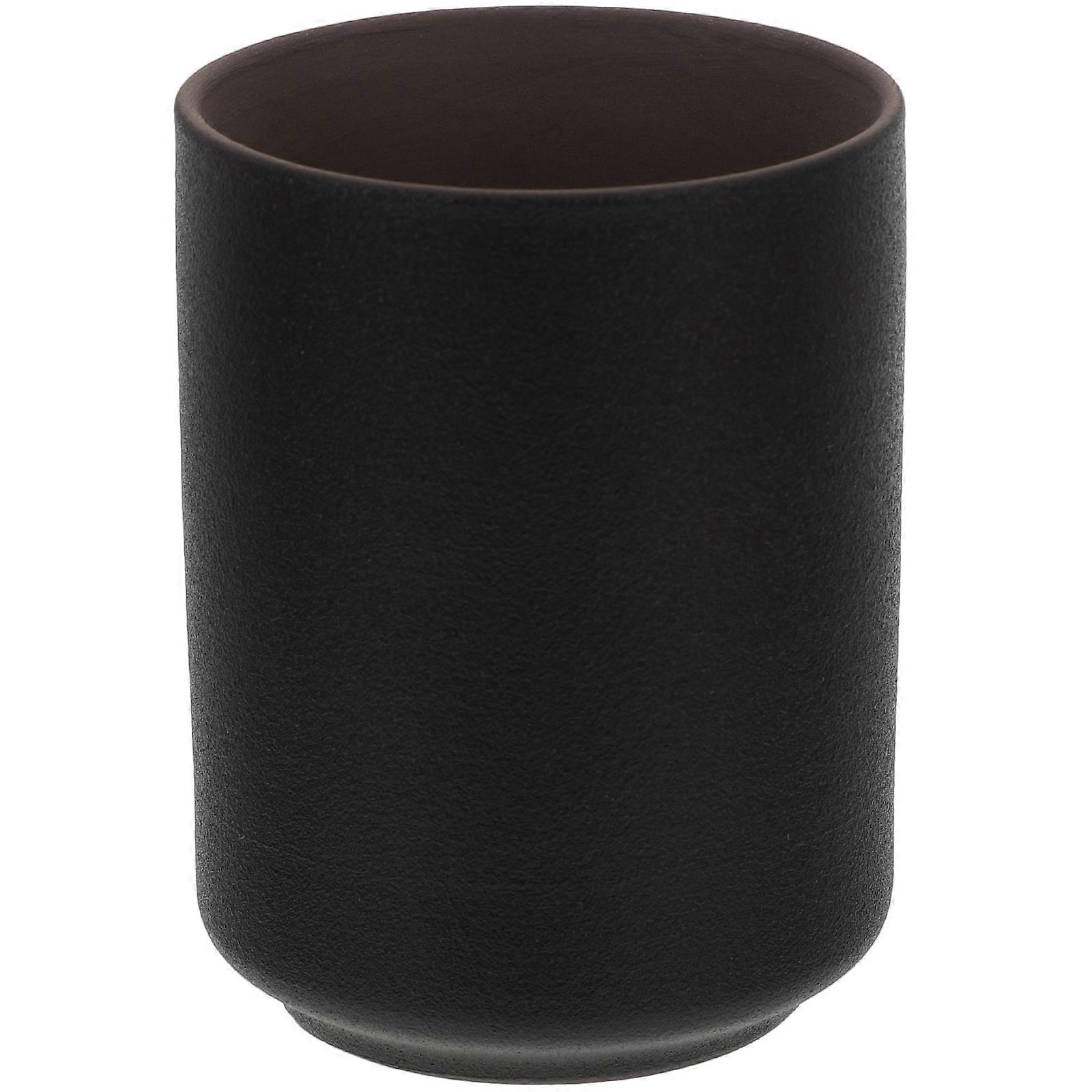Retro Style Ceramic Tea Cup for Storage Black Classic Design with Unique Shape 5.5 inches