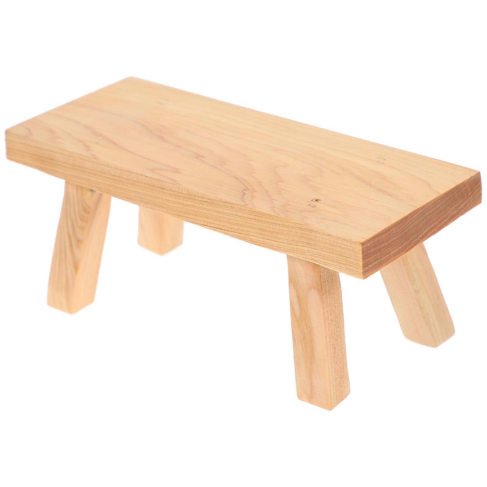 Wooden Display Base Stool Rustic Chinese Style Accent for Small Art Craft Showcase Indoor Outdoor Use