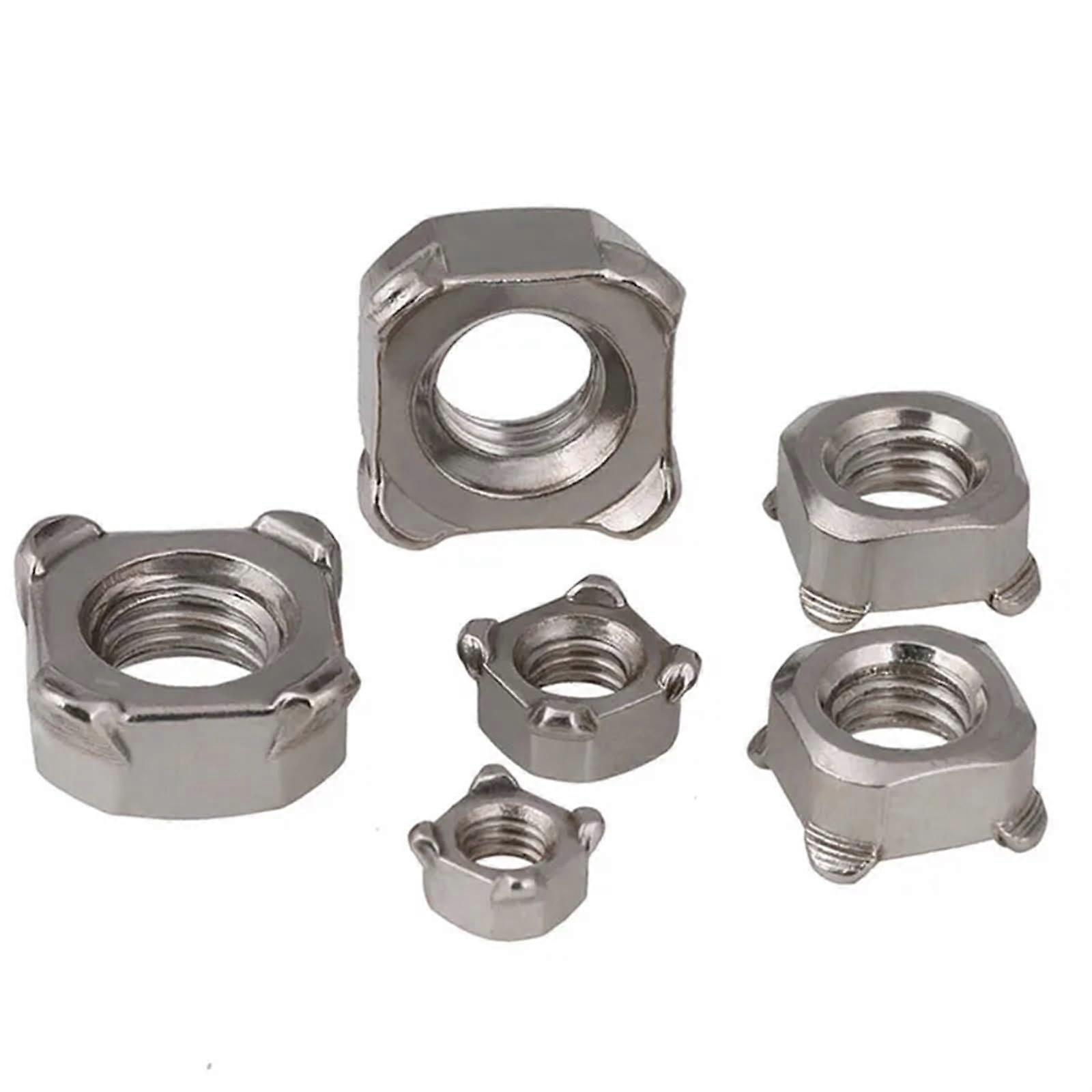 Square Welding Nuts AB Type 304 Stainless Steel Weld Nut Set M3 M4 M5 M6 M8 M10 Compatible for Spot Welding 5 Pieces