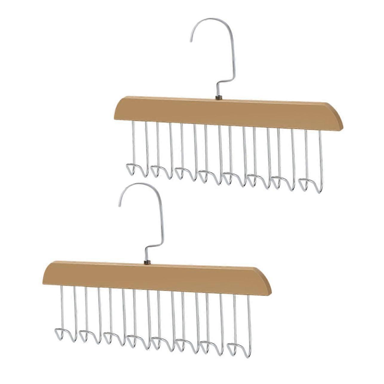 Pack of 2 Stainless Steel Clothes Hooks, Yellow Sock and Belt Hangers, Bra Holders for Wardrobe Organization