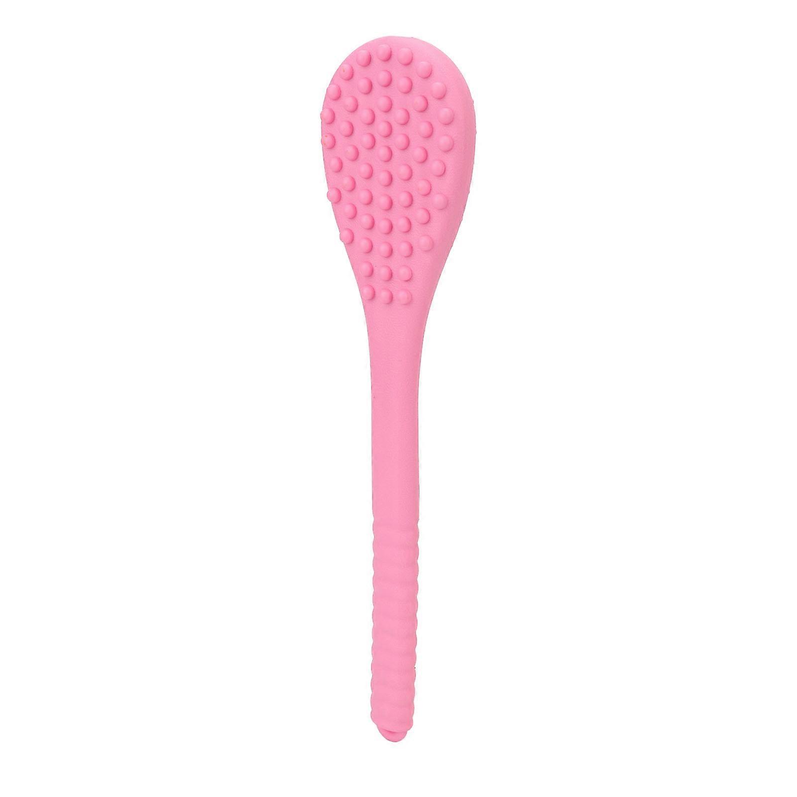 Manual Massage Hammer Long Handheld 2 Sided Back Knocker Meridian Dredging for Relaxation Pink