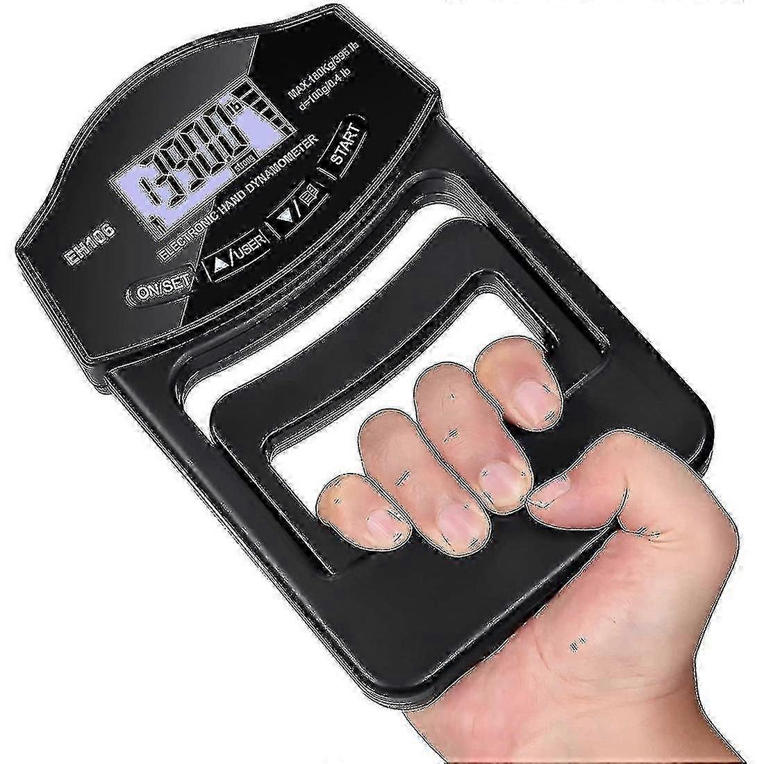 Griffstärketester, 396lbs/180kg Digitaler Handdynamometer Griffstärkemesser USB-LCD-Bildschirm Handgriffdynamometer