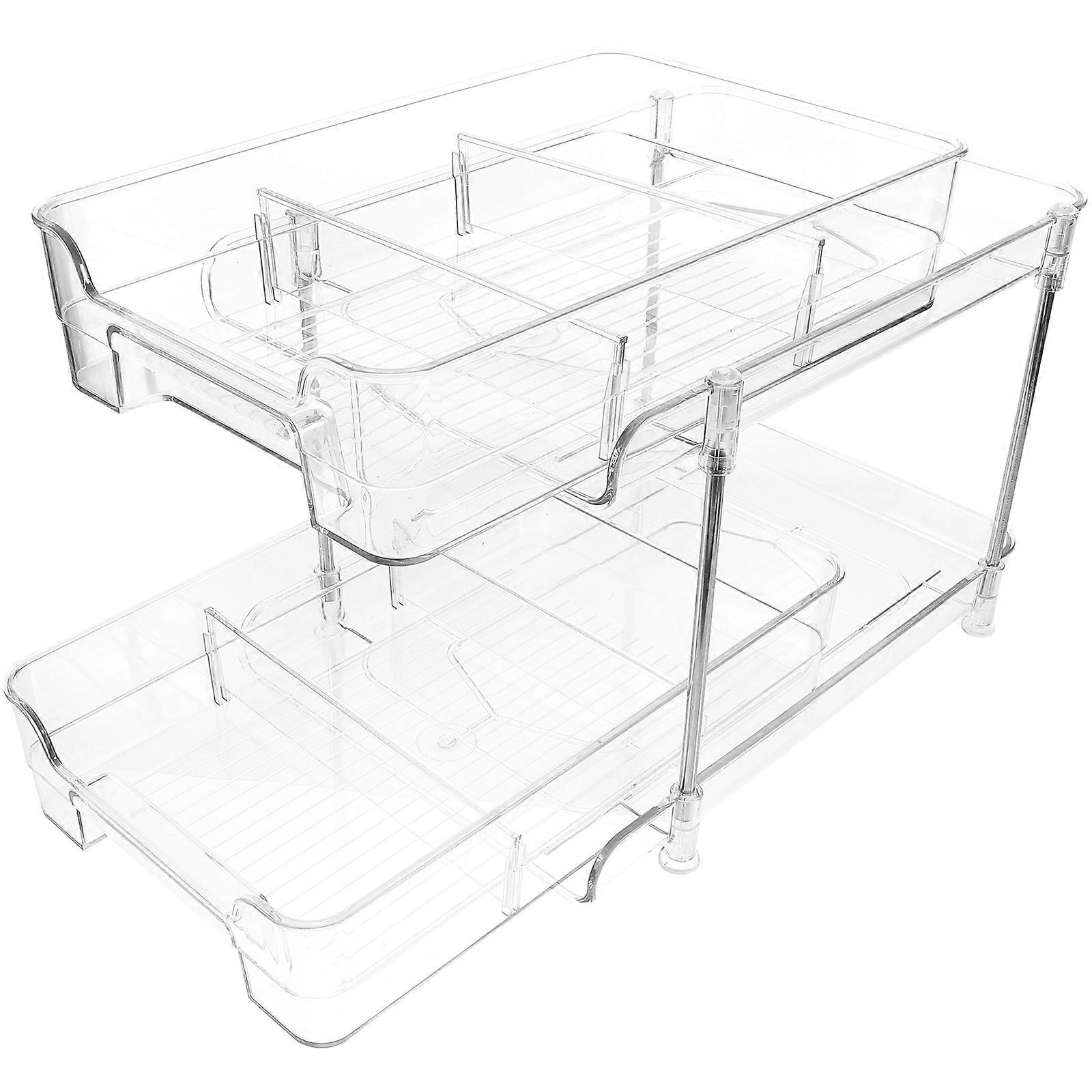 Clear Storage Organizer Multipurpose Storage Bathroom Use Transparent 29X22X21.2CM Kitchen Supplies Storage 1Set