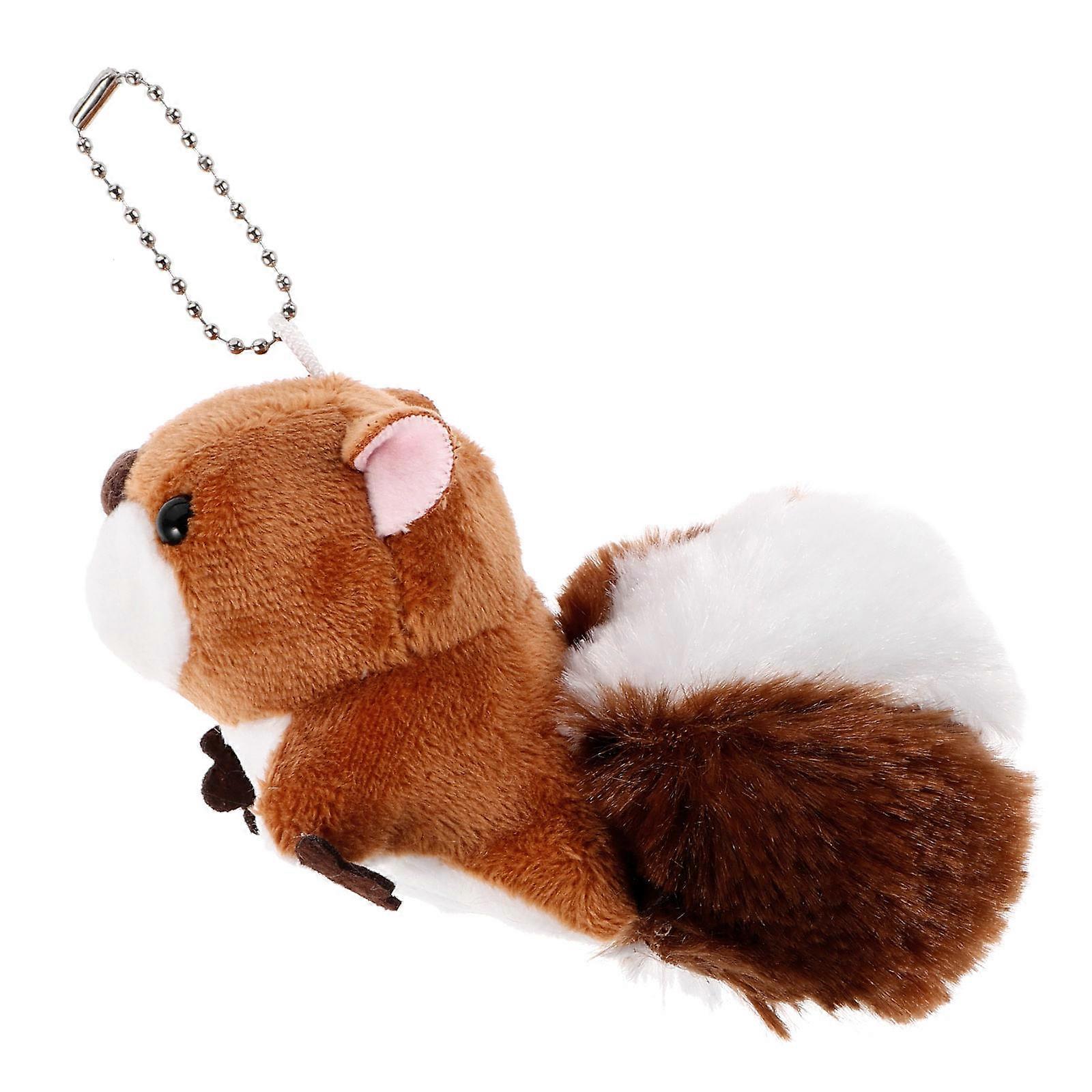 Plush Toys Pendant Squirrel Shaped Key Ring Pendant Travel Backpack Decoration 1Pcs