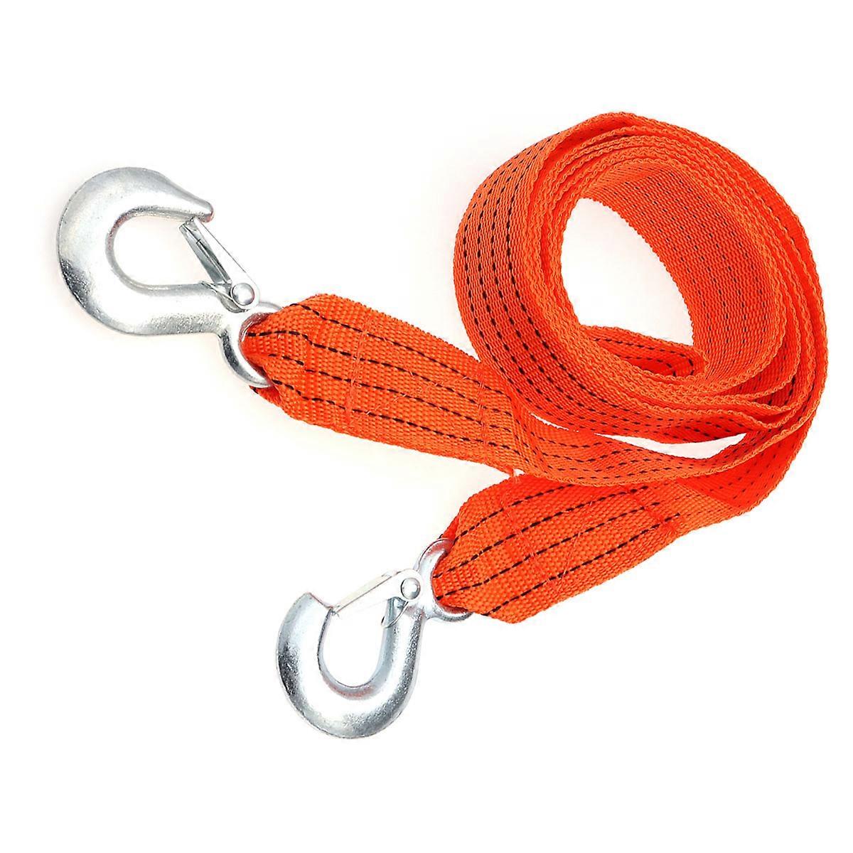 Synthetic Winch Rope with Forged Iron Hook for Automobile Winching Orange Nylon 3ton