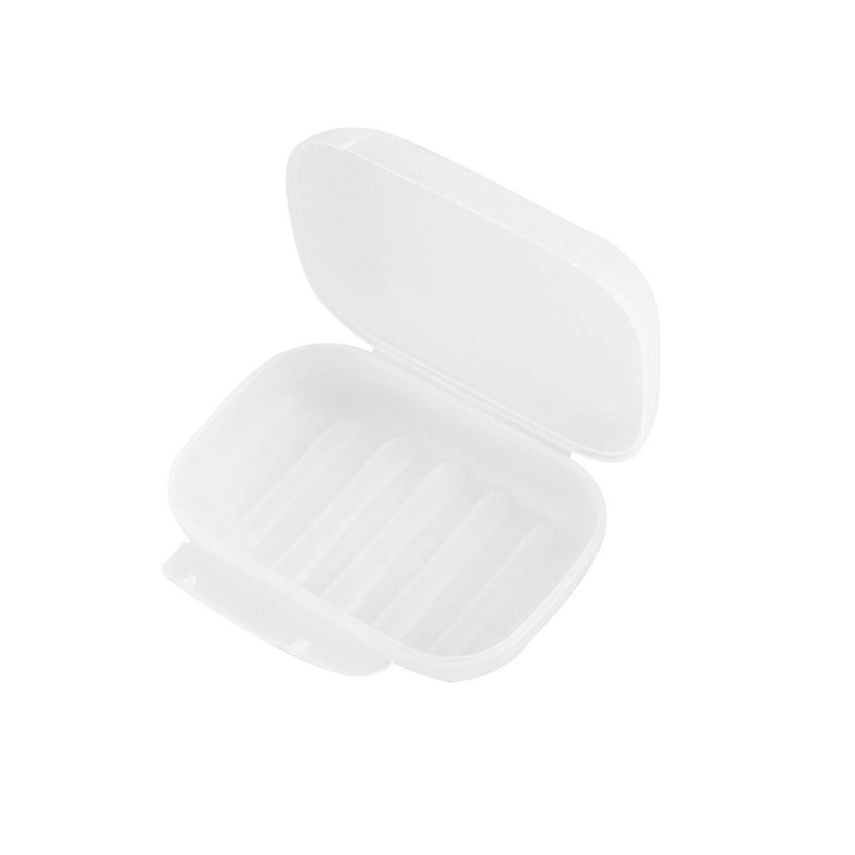 Creative Portable Soap Dish Box Made of PP Plastic with Lock for Travel and Home Use Size L