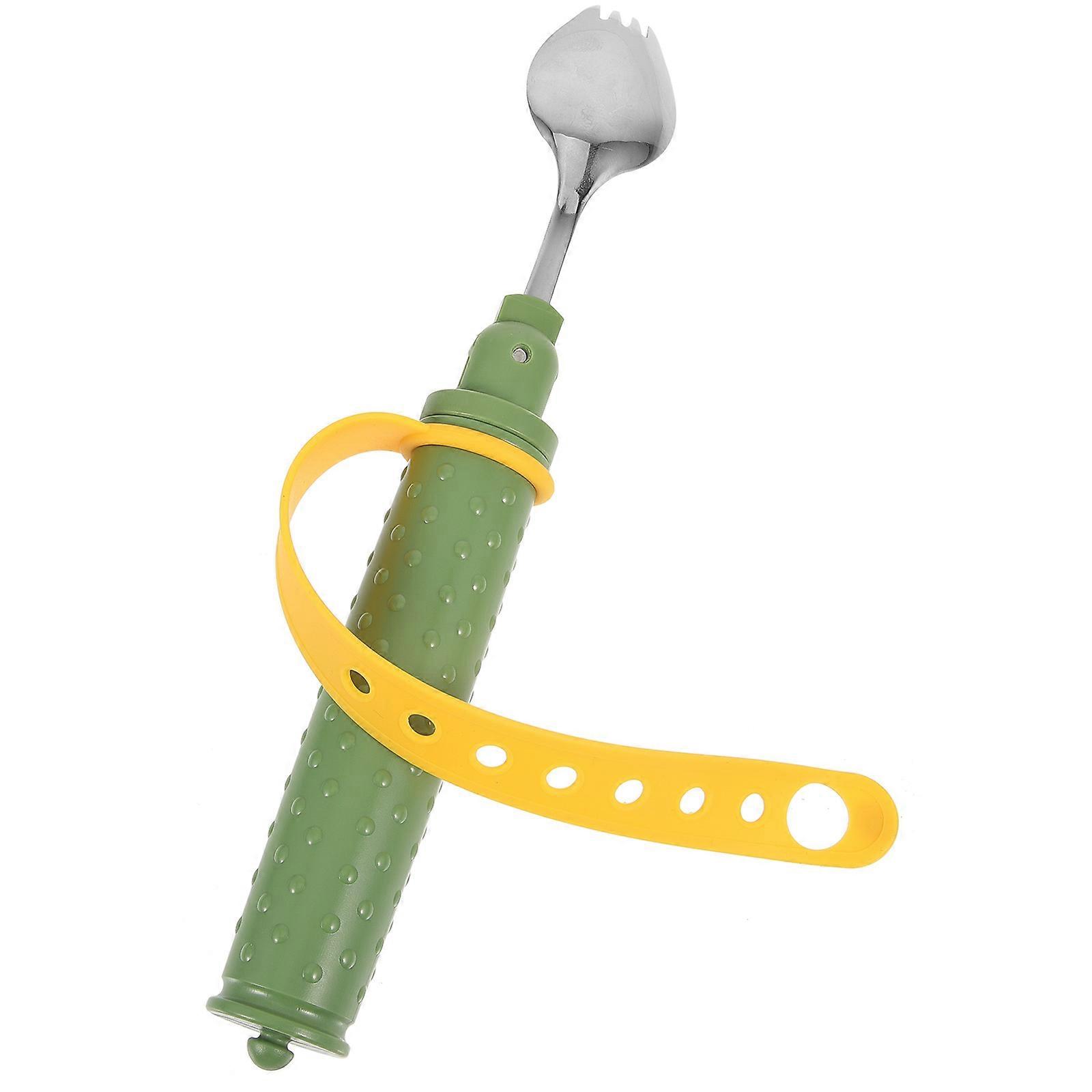 Adaptive Silverware Disabled Spoon Durable Easy to Clean Bent Head Wide Handle Practical Design for Patients with Hand Shaking 25x3x3cm 1Pack