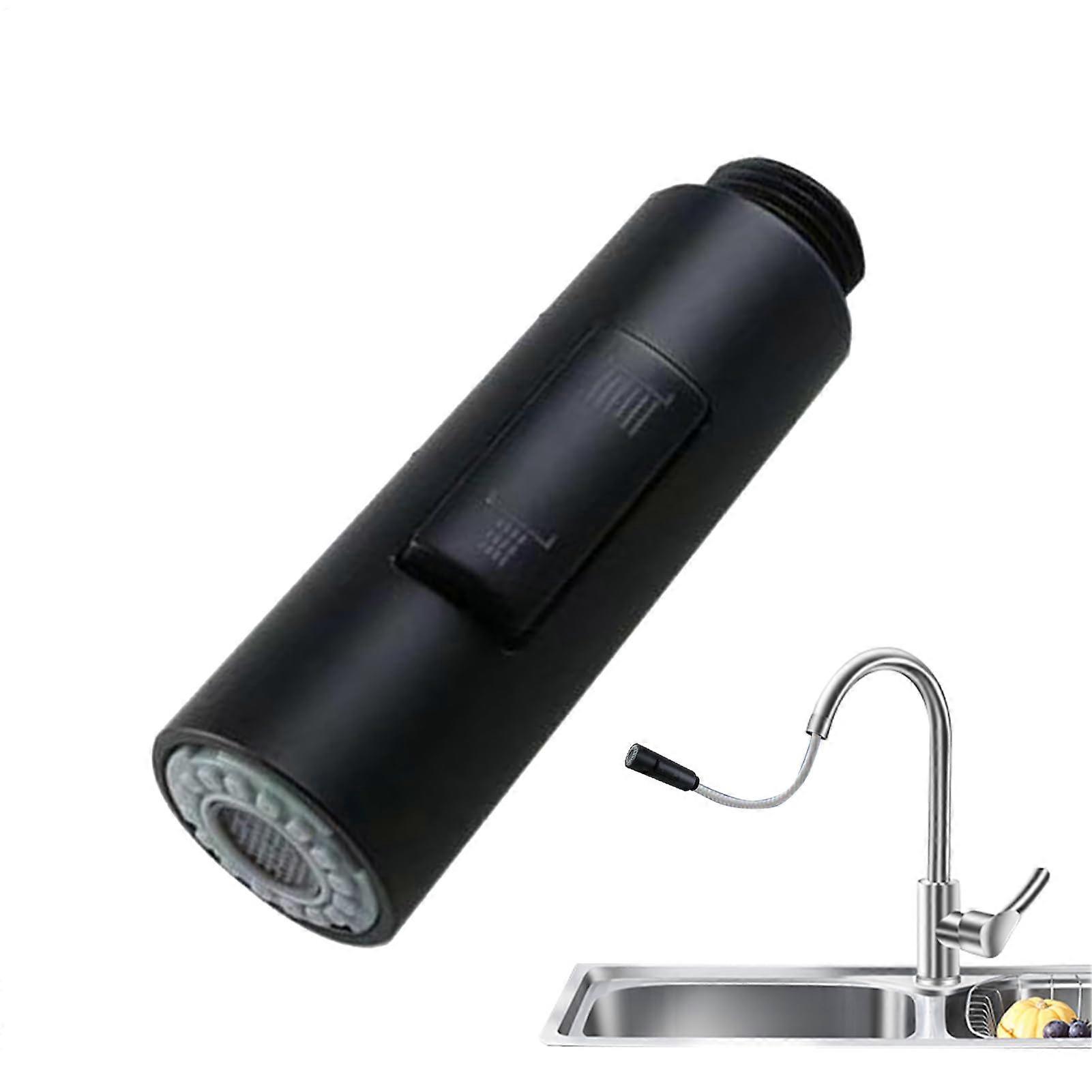 Retractable Kitchen Nozzle Replacement Universal Sink Spray Faucet Attachment Tool (Black)