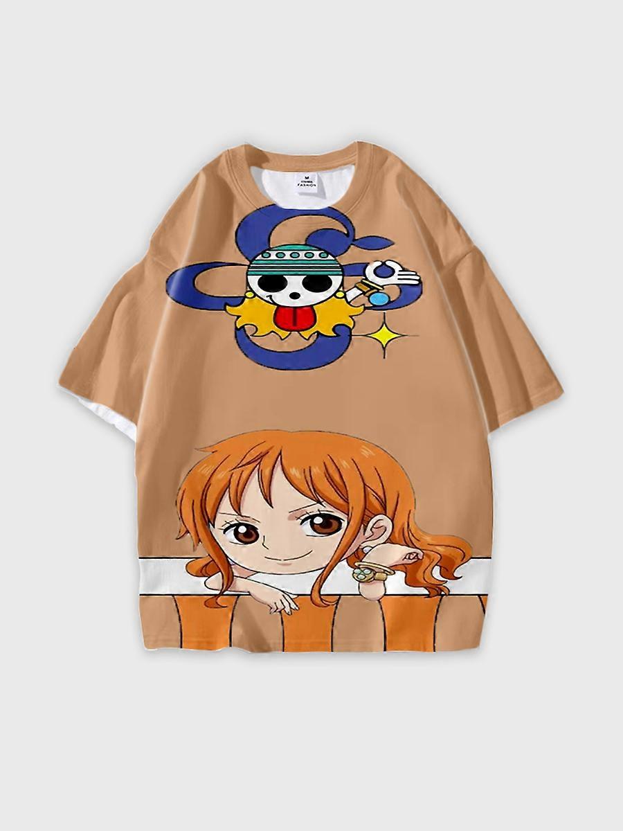 T-shirt round neck Role Pattern loose short sleeve B1911