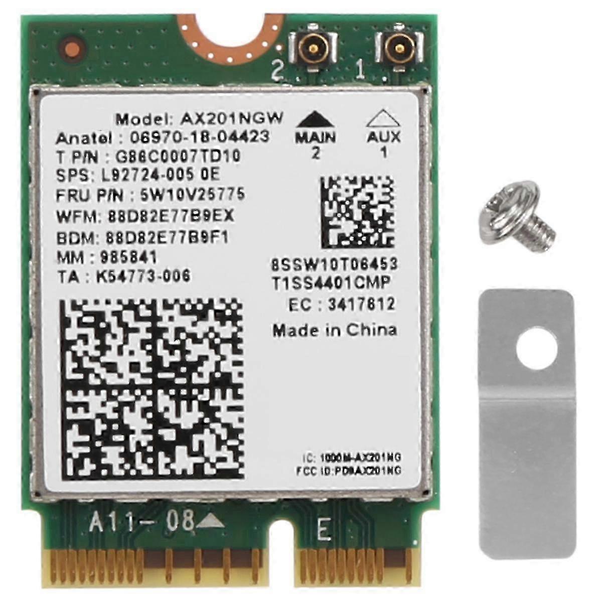 For Wi-Fi 6 AX201 Bluetooth 5.0 Dual Band 2.4G/5G Wireless NGFF Button E CNVi Wifi Card AX201NGW 2.