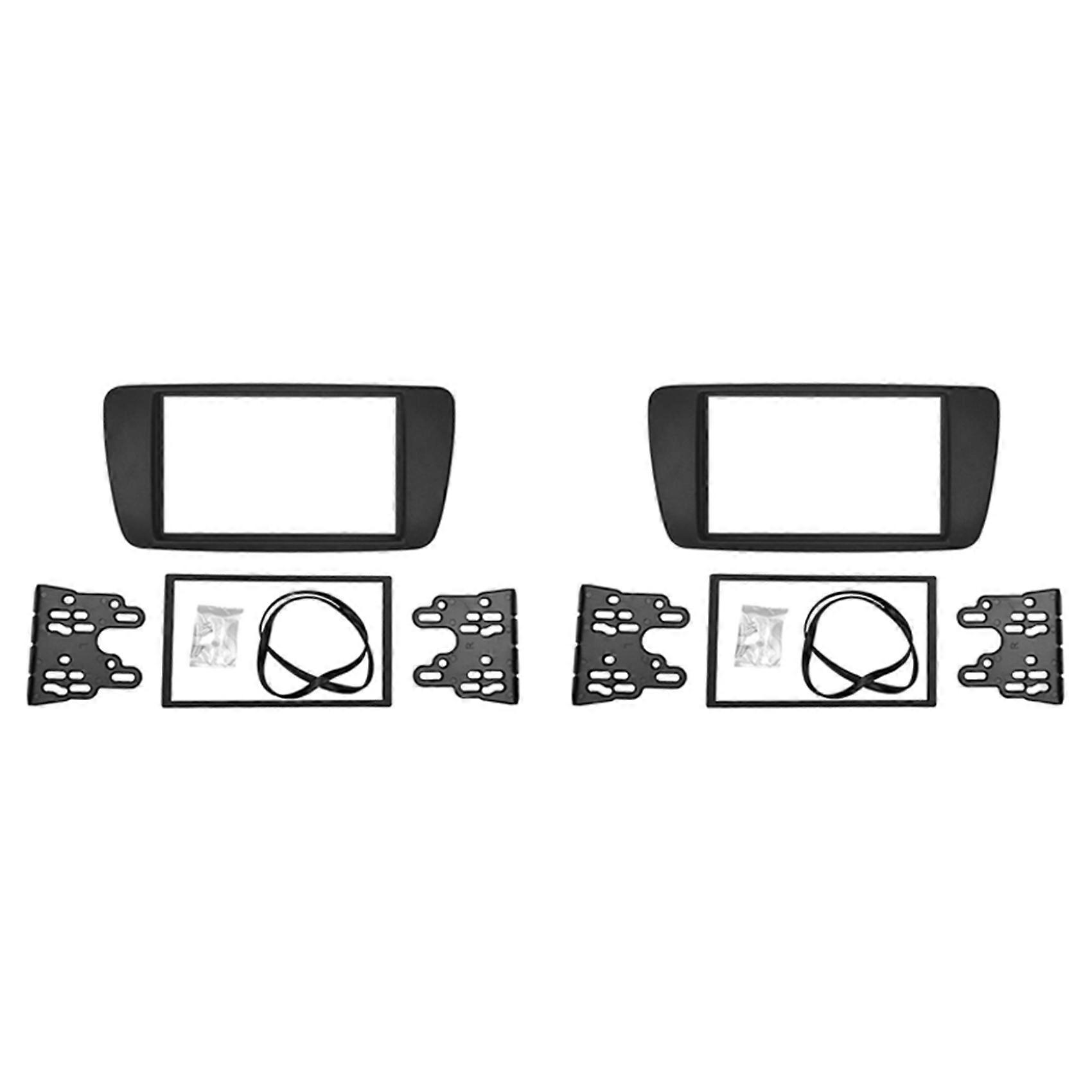 2X 2 DIN Adapter CD Trim Panel Stereo Interface Radio Car Frame Panel Fascia for SEAT 2008+