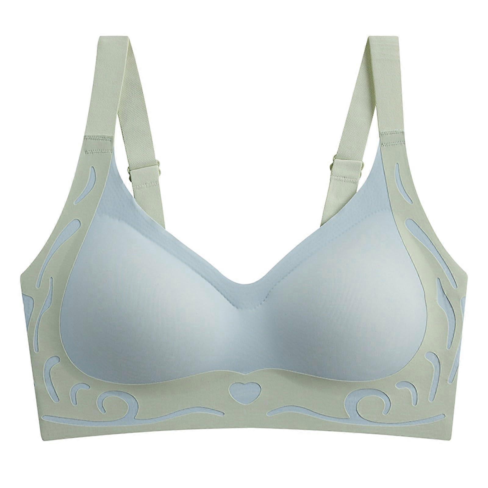 Comfortable sexy transparent shoulder strap wireless backless lace bodysuit (Blue)