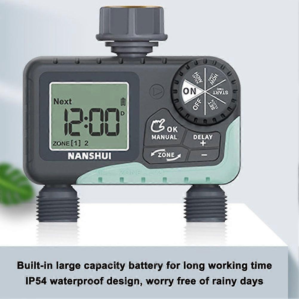 Intelligent Dual Output LCD Screen Garden Irrigation Control Device Auto Water Saving Irrigation Controller Outdoor Digital Plant Watering Timer