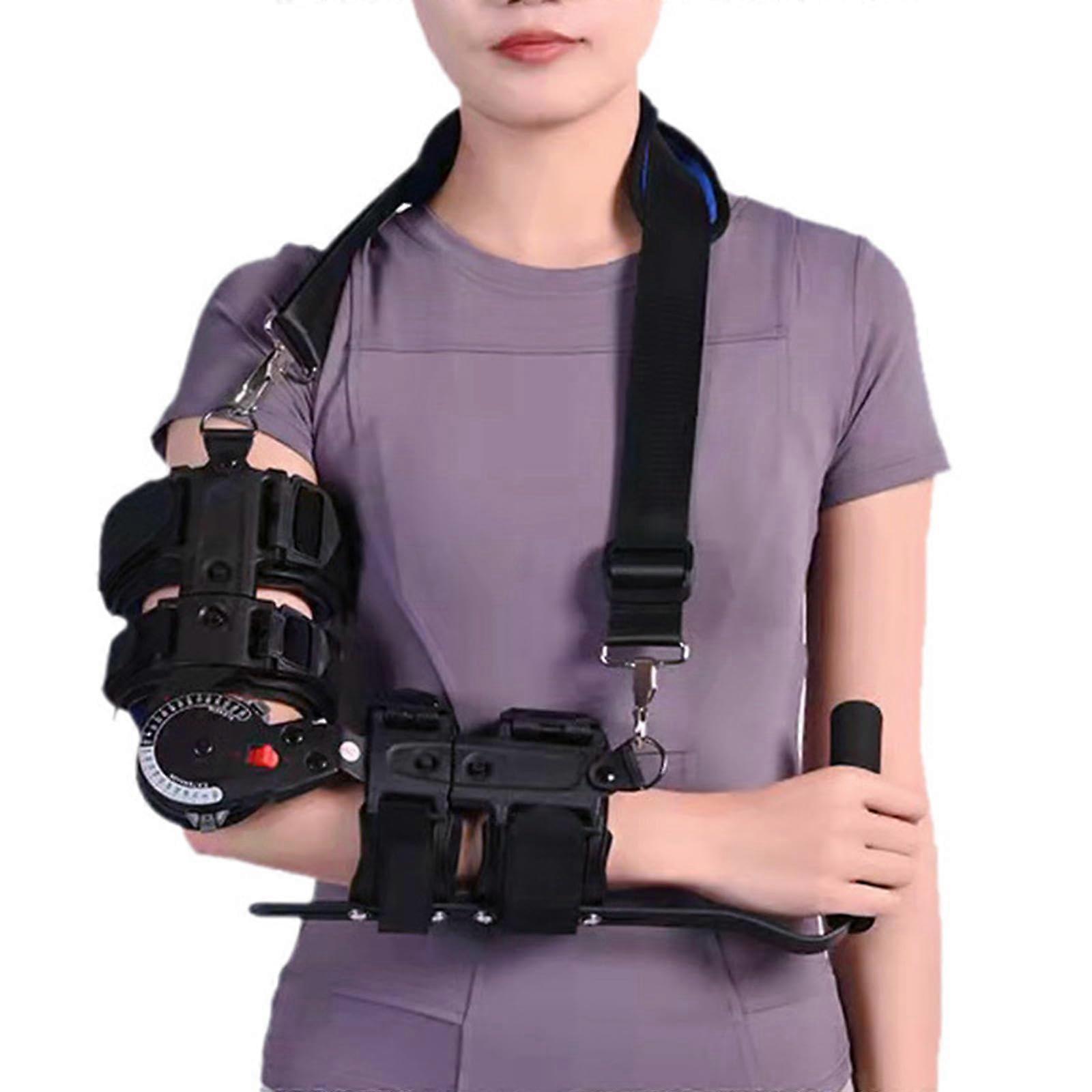 Fixed Elbow Brace for Men and Women, Elbow Wrist Thigh Arm Sling for Surgery, Fractures, Adjustable Elbow Brace, One Size Fits All with Handle, Right.