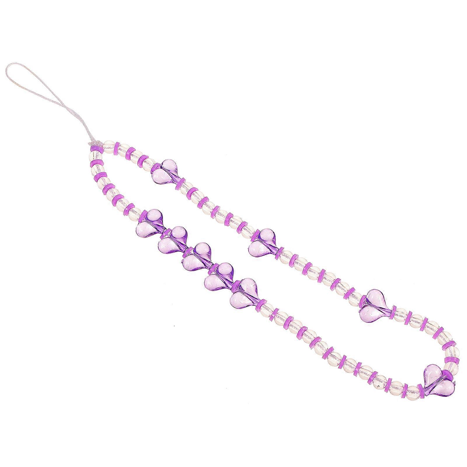Decorative Beaded Phone Chain Mobile Phone Jewelry For Girlfriends Outdoor Use Violet 1 Set