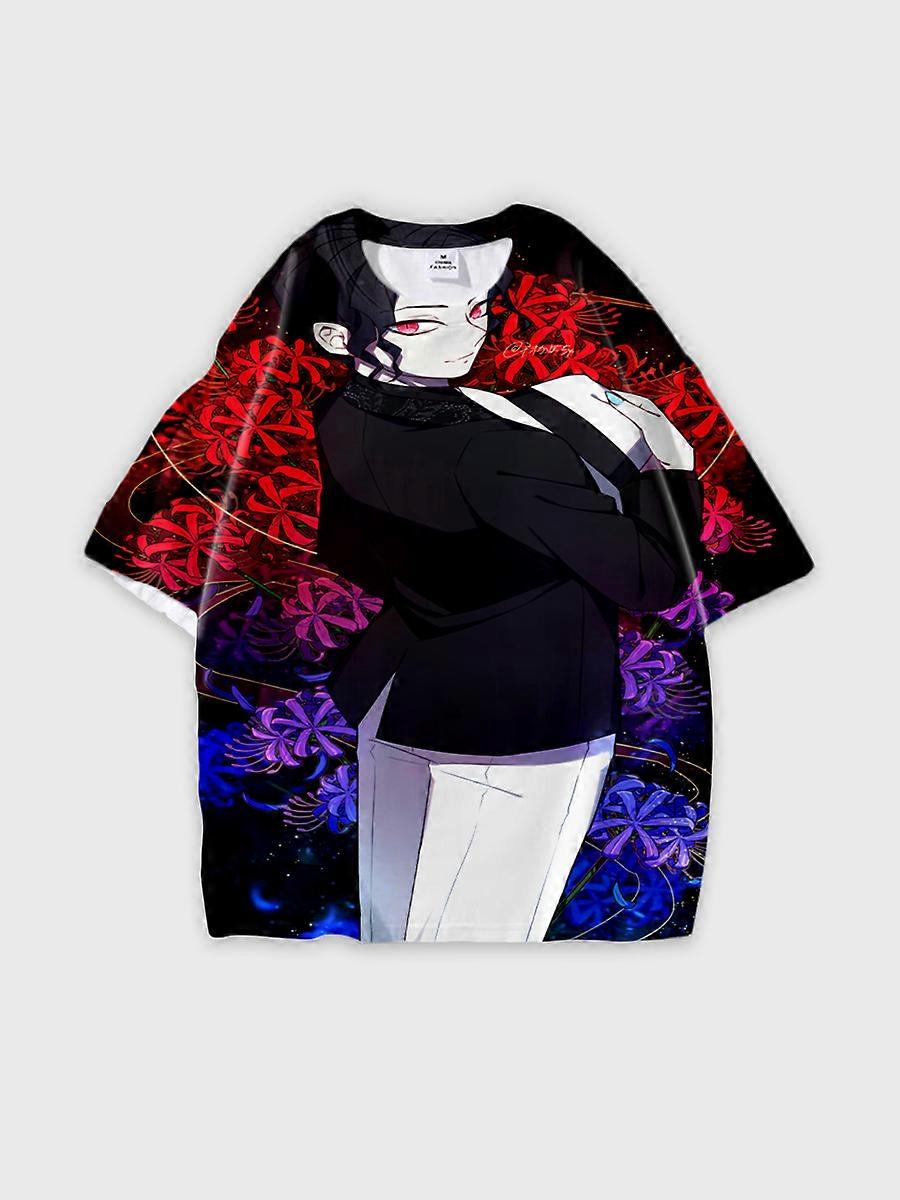 T-shirt round neck Character Pattern loose short sleeve P609