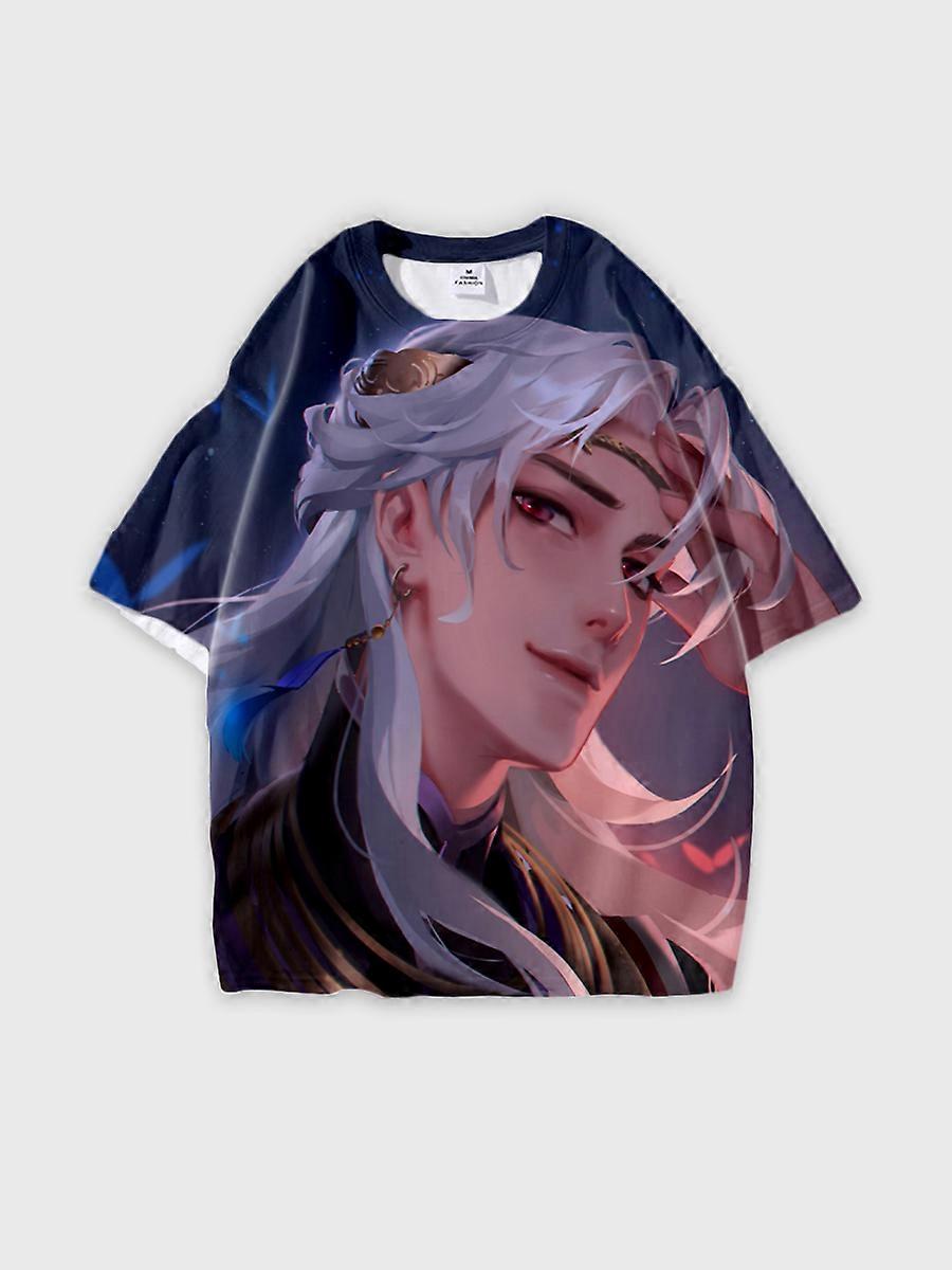 T-shirt round neck Character Pattern loose short sleeve P111