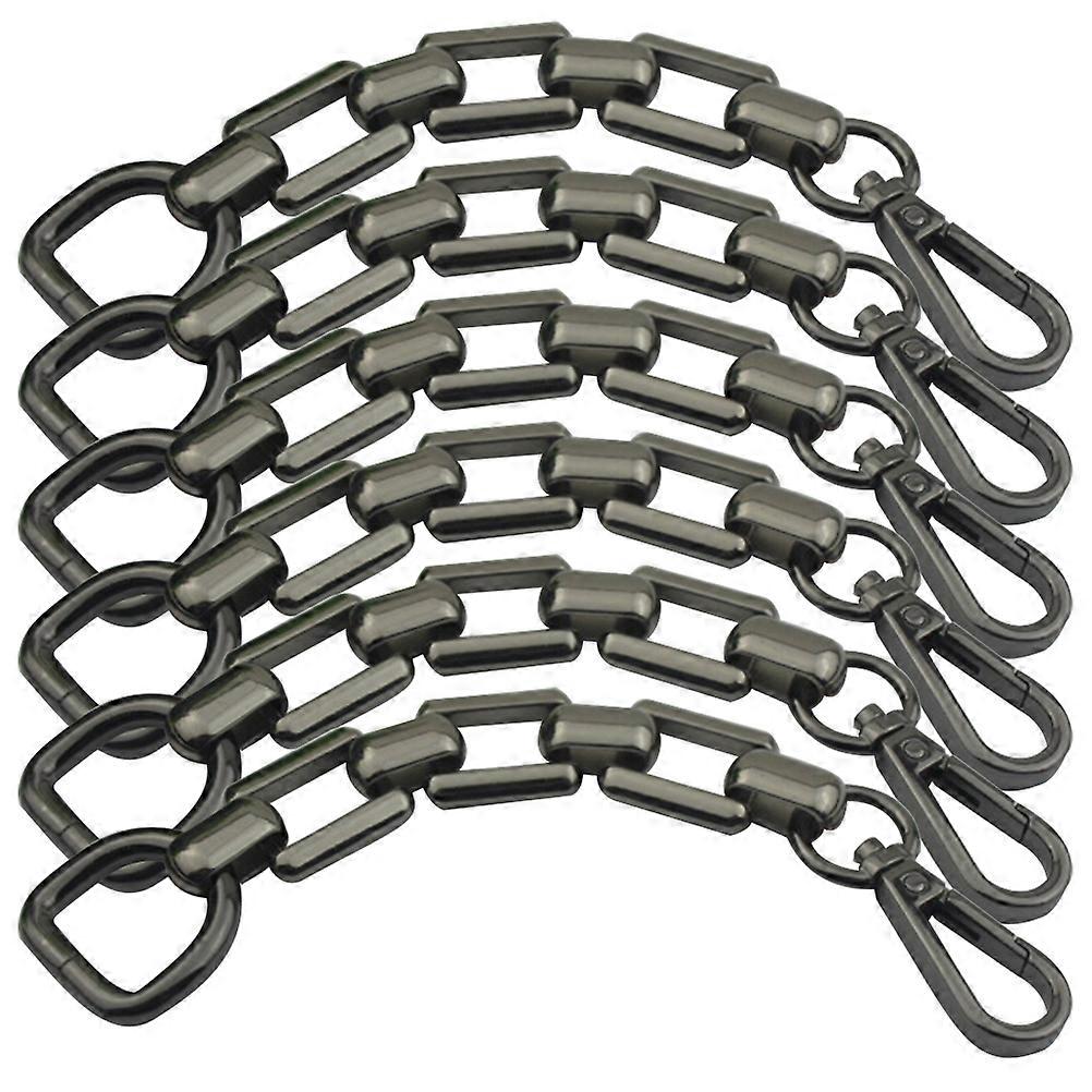 Bag Extension Strap For Practical Styling With Rectangular Shape In Black Color 6Pcs