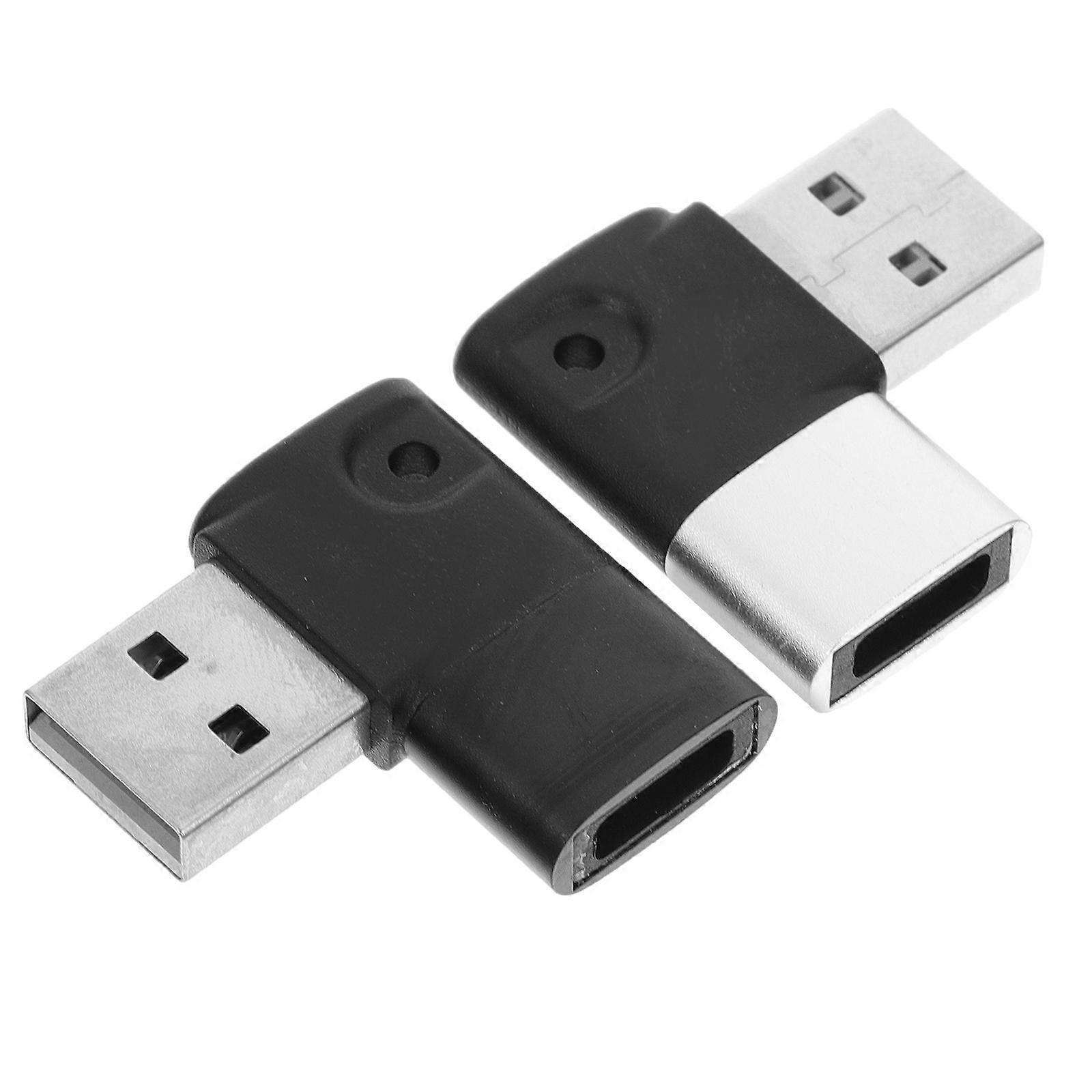 Type C Elbow Adapter USB Female to Type C Male 2 Pack for Fast Charging and Data Transfer on Phones, Laptops, Tablets, and Earphones