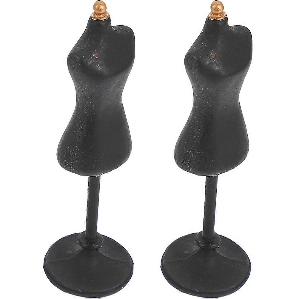 Mini Mannequin for Doll Clothes Display Holders Made of Resin Black Color 2 Pieces