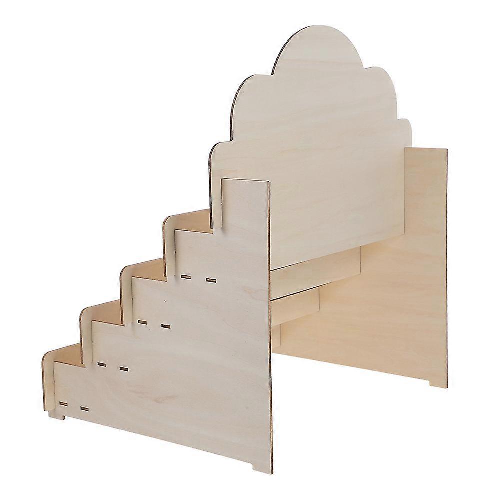 Wooden Tiered Card Display Stand for Greeting Cards, Postcards, and Posters – Versatile Organizer for Vendor Events, Market Stalls, and Desktop