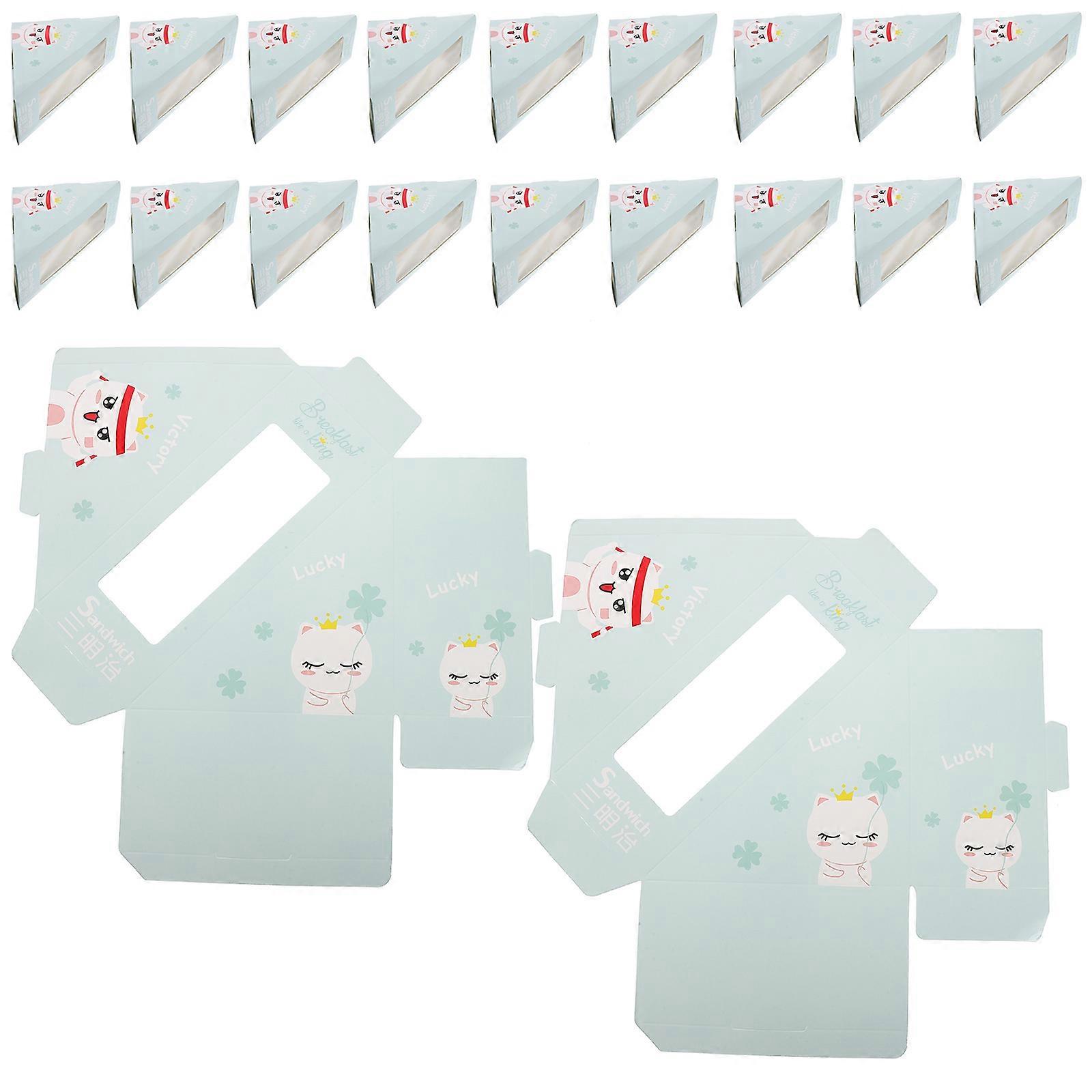 Window Dessert Box Triangular Sandwich Boxes for Storage 100Pcs White