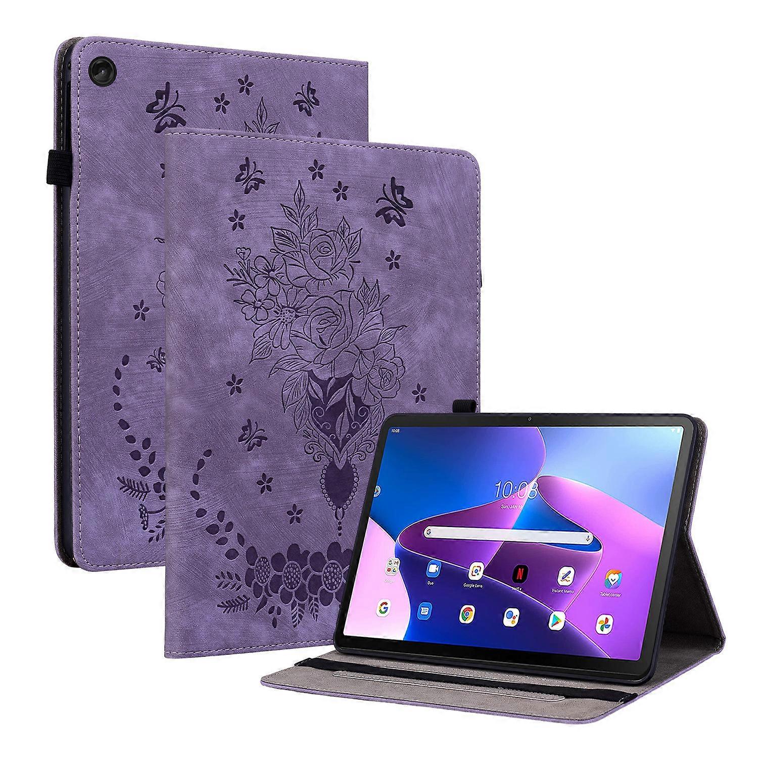 TKdaddy Pour Lenovo Tab M10 Plus (3e génération) Xiaoxin Pad 2022 10,6 pouces PU Étui en cuir Imprinted Design Stand Tablet Cover Violet
