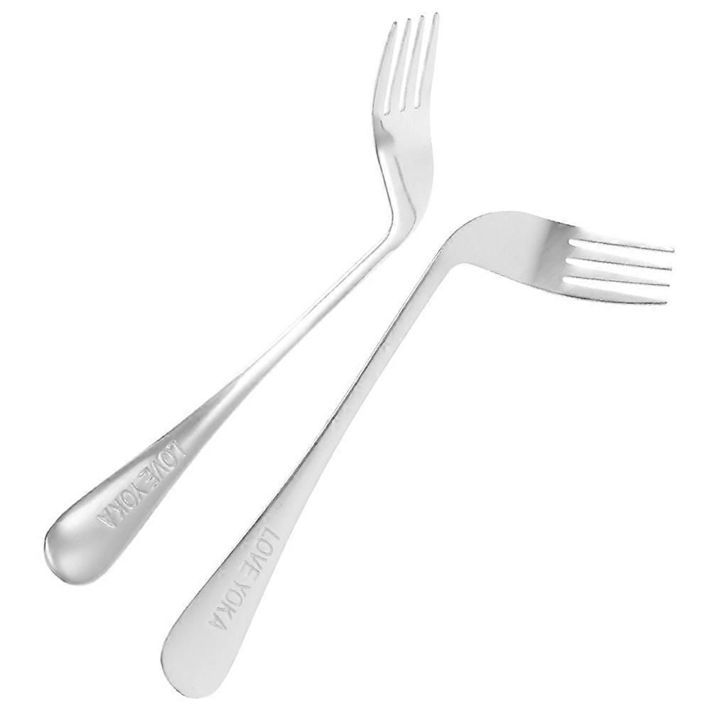 Here's a refined and professional product description for the item you mentioned:
**2pcs Lightweight Ergonomic Angled Forks – Assistive Eating