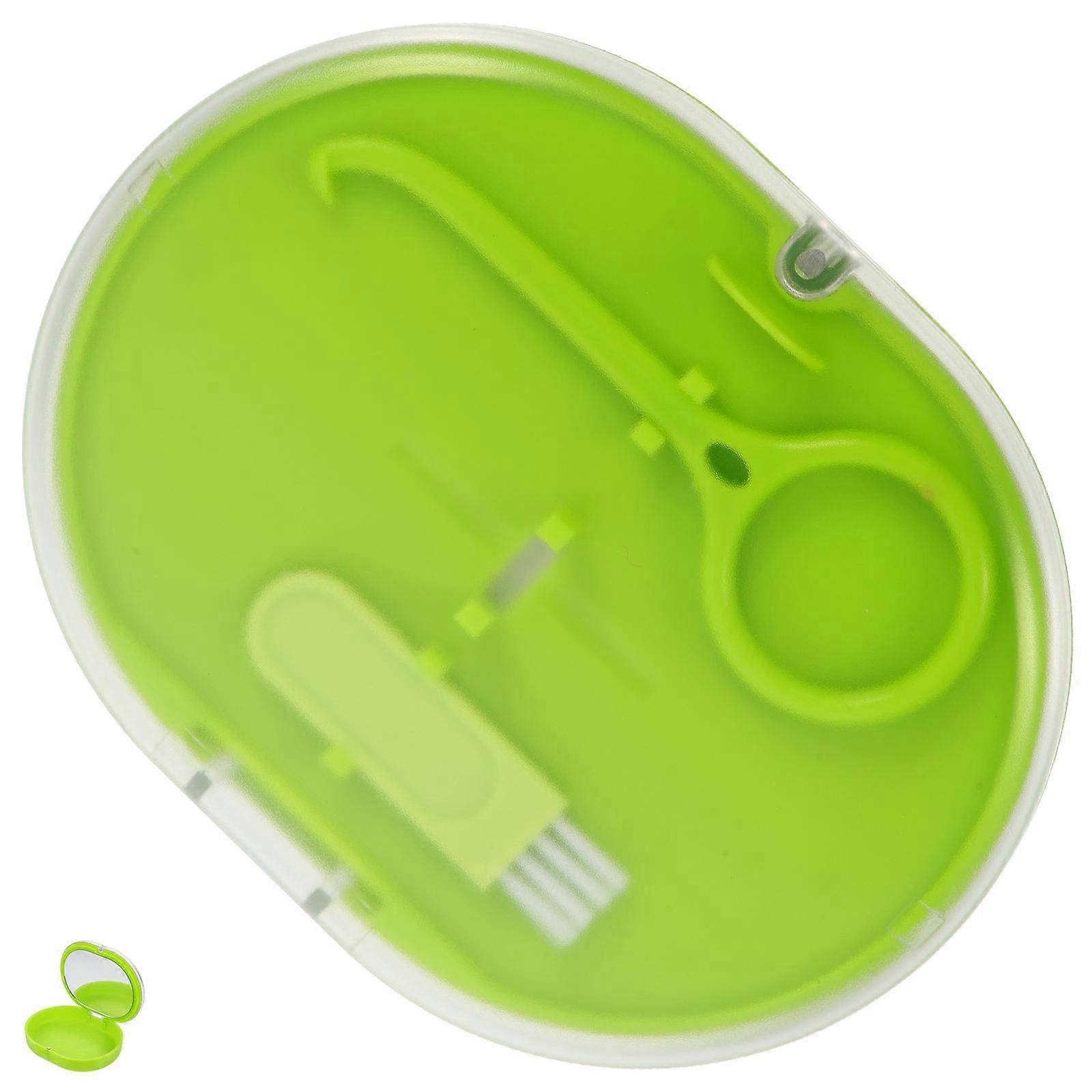 1 Set Retainer Case with Mirror Magnetic Portable Travel Denture Box