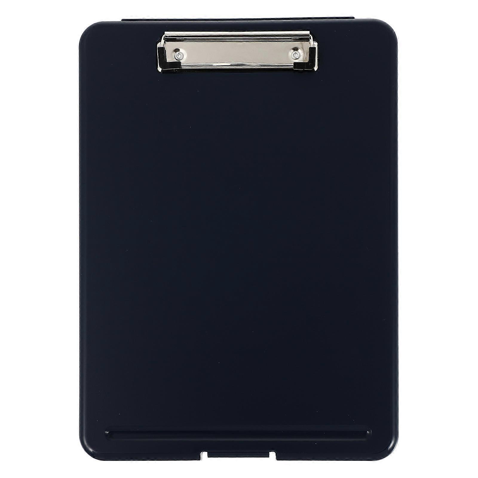 Plastic Storage Clipboard Box Document Storage Office Supplies Blue Rectangular 1Pcs