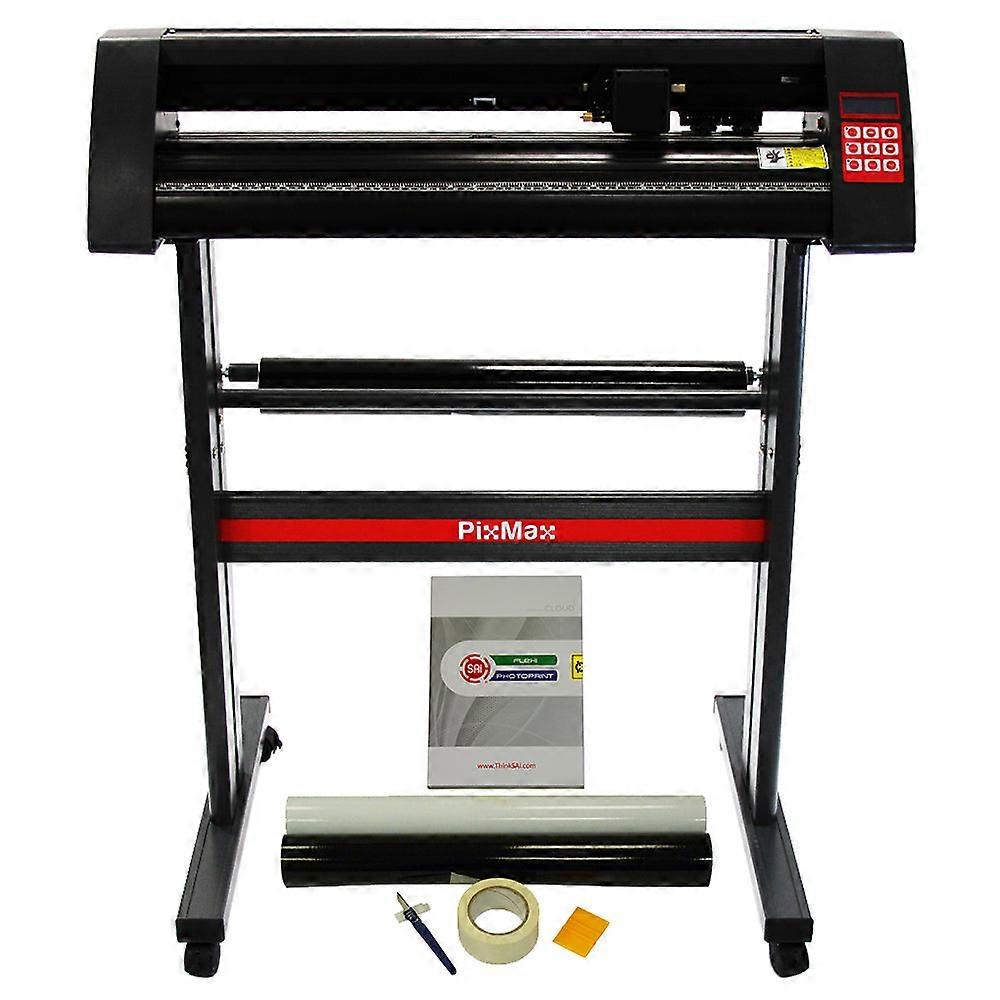PixMax Vinyl Cutter Plotter Machine 28", FlexiStarter 11 Design Software & Weeding Pack, Black