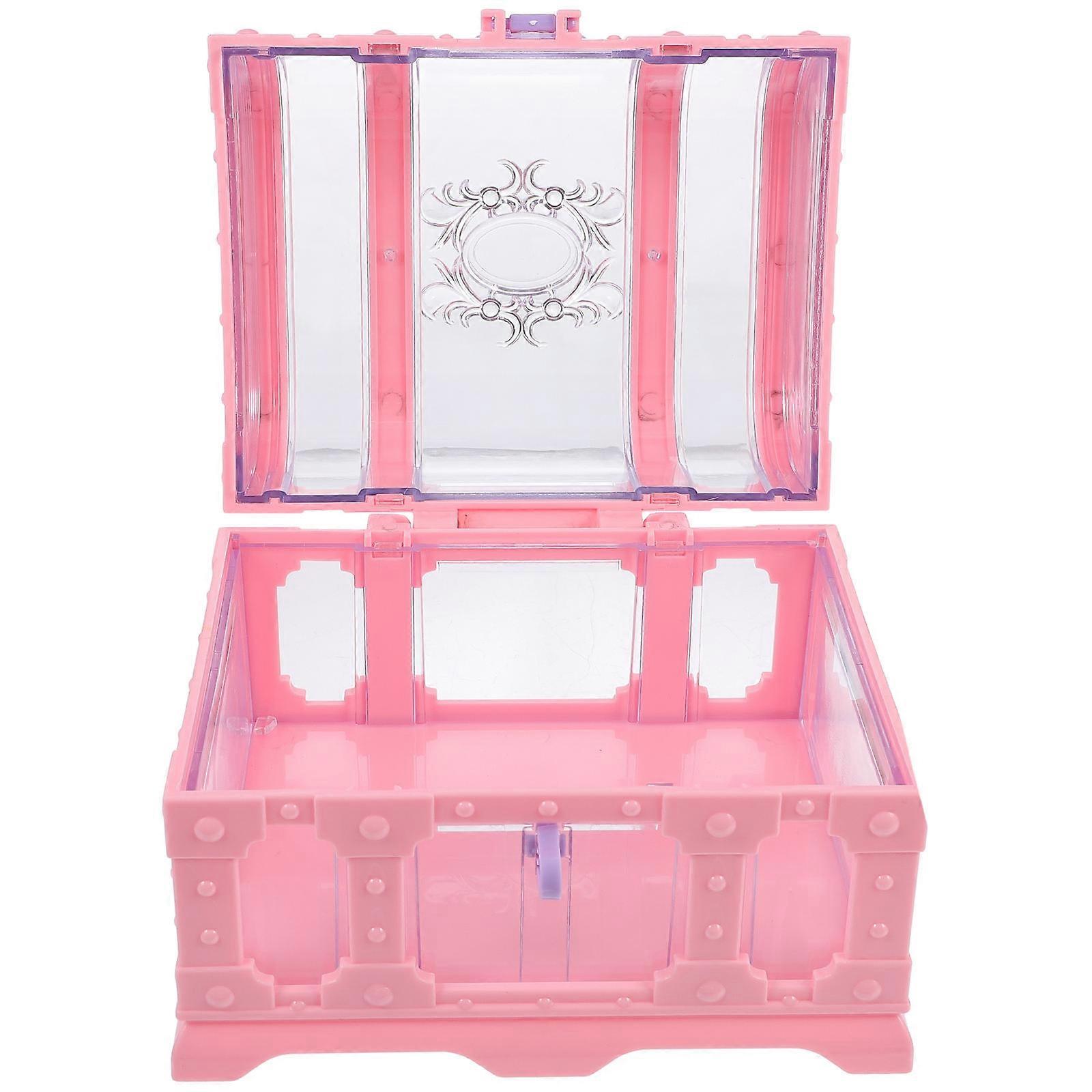 1 Set Crystal Storage Case Pretend Toy Box for Children with Lock