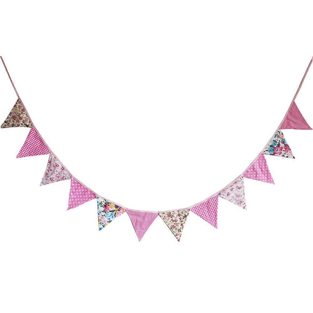Birthday Banner with Cotton Flags and Assorted Colors for Decorating Machine Washable 2 8M