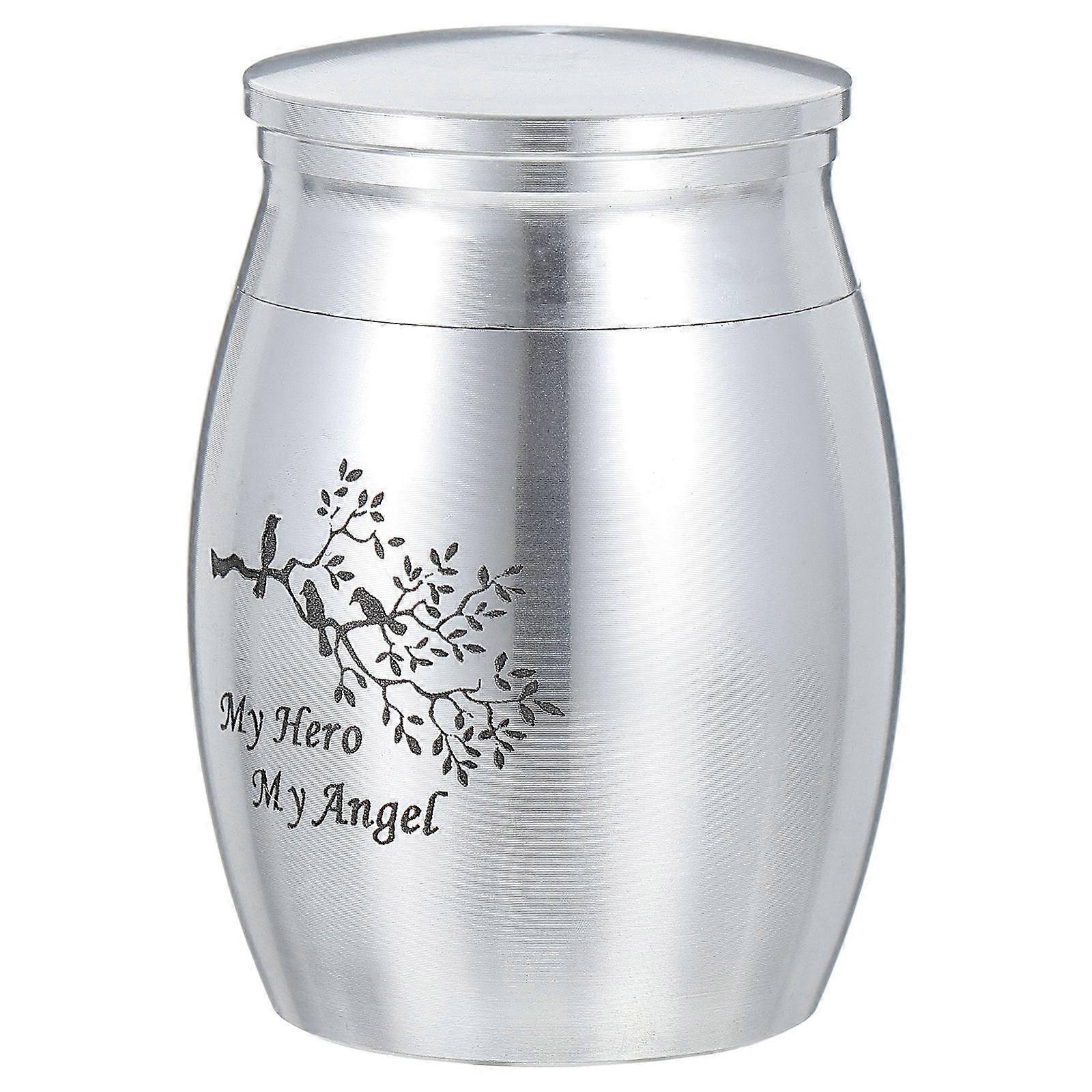Pet Cremation Urn for Small Animals Made of Titanium Steel Silver Color Waterproof and Durable 6 x