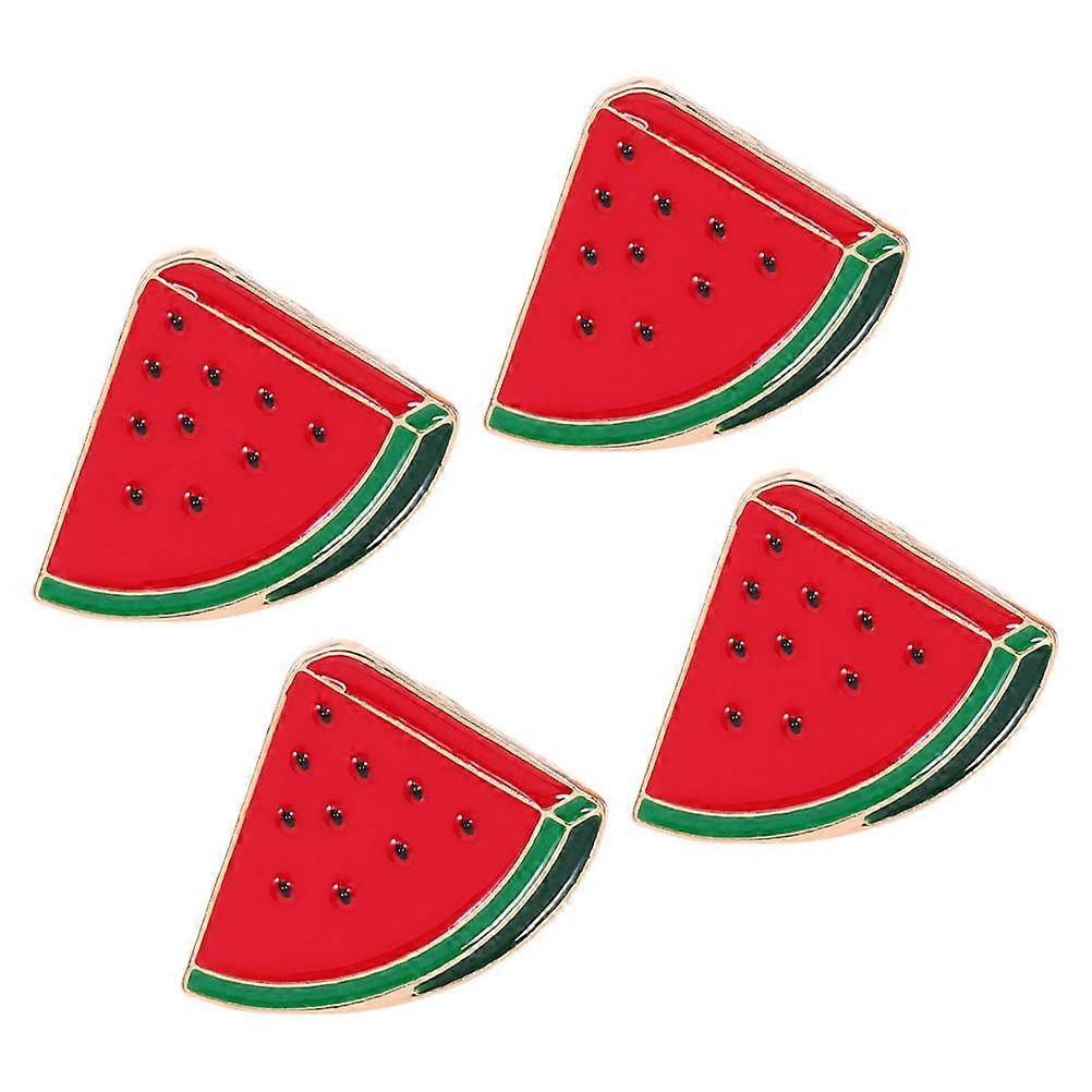 Watermelon Pin Alloy Brooches for Decoration 4Pcs Cute Fruit Shape Accessories
