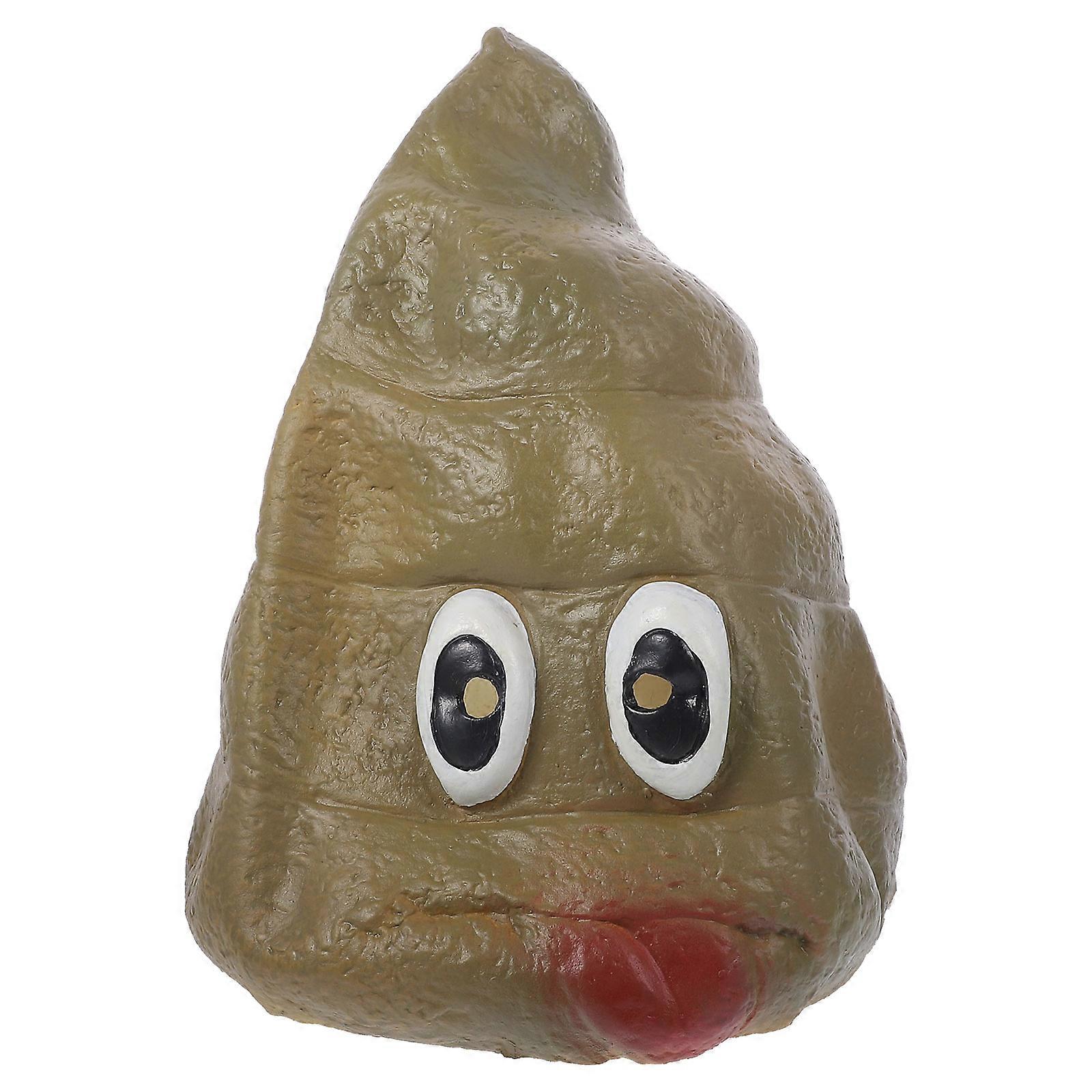 Funny Olive Green Latex Full Face Mask for Halloween Party Cosplay Dance Shows and Festivals 34x28x28cm