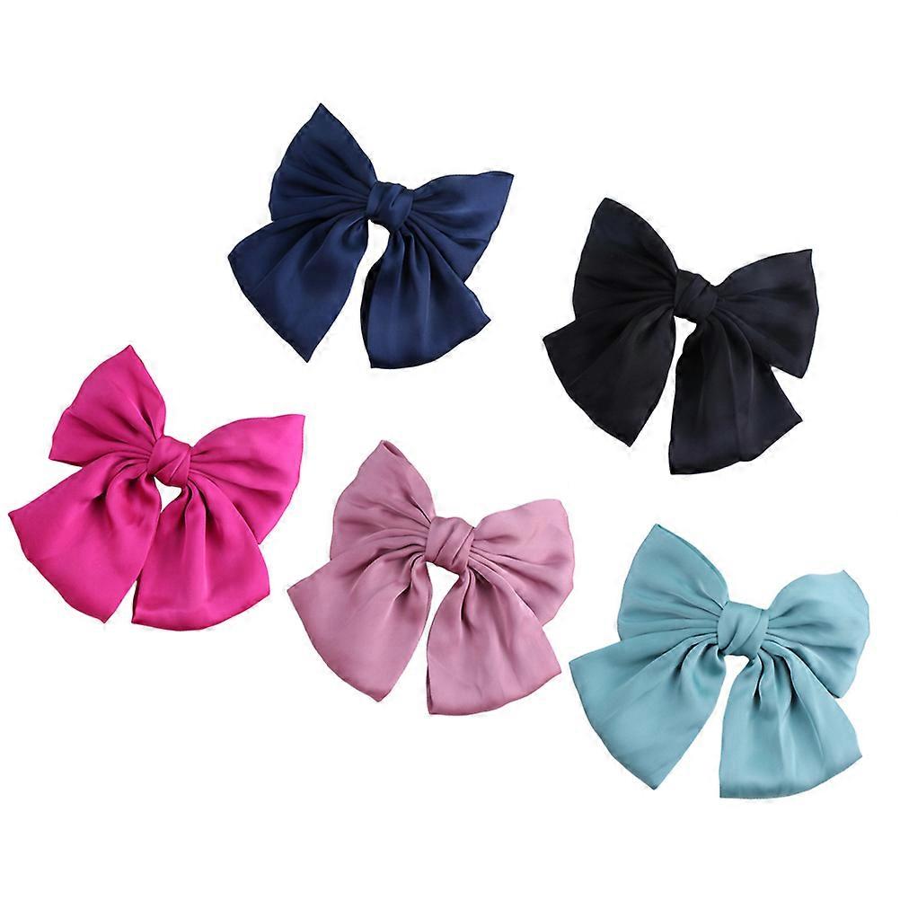 女性と女の子のための5個のヘアリボンクリップ、特大の蝶結び目のデザイン、日常生活の結婚式のイベントに理想的髪を保持するファッションアクセサリー