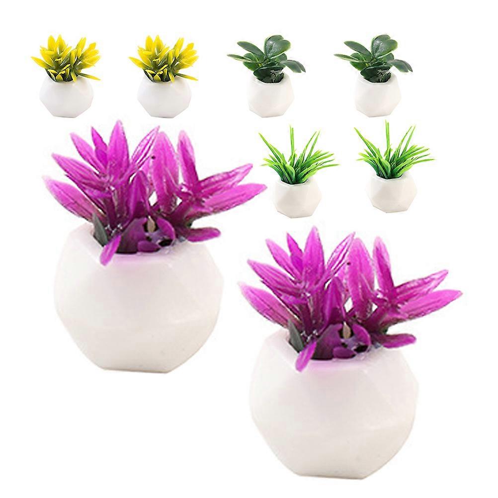 8pcs Dollhouse Miniature Bonsai Models Decorative Artificial Plants for Miniature Gardens, Tiny House & Dollhouse Layouts – Realistic Faux Greenery