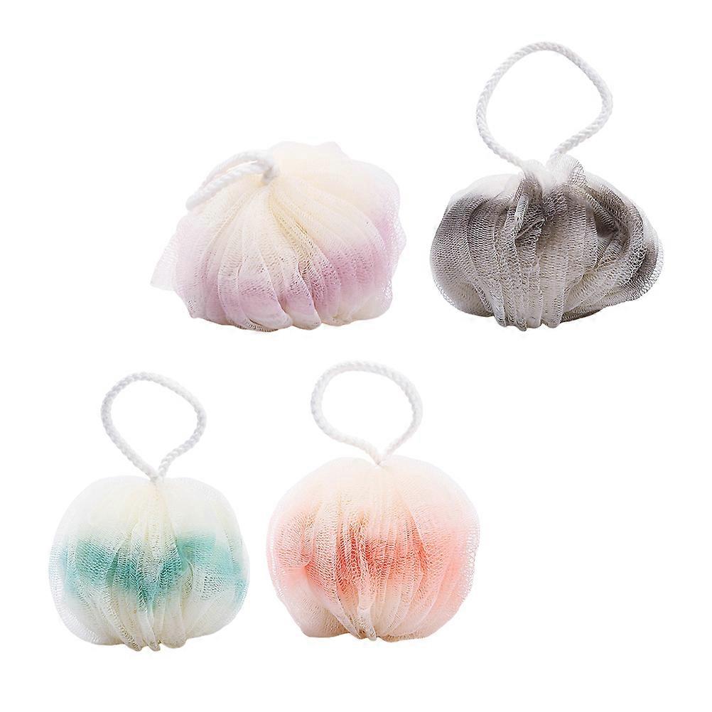 Κομψές Μπάλες Ντους Απολέπισης 4PCS Απαλά Πλυντήρια Μπάνιου για Αφαίρεση Νεκρού Δέρματος, Φορητά για Ταξίδια & Καθημερινή Χρήση